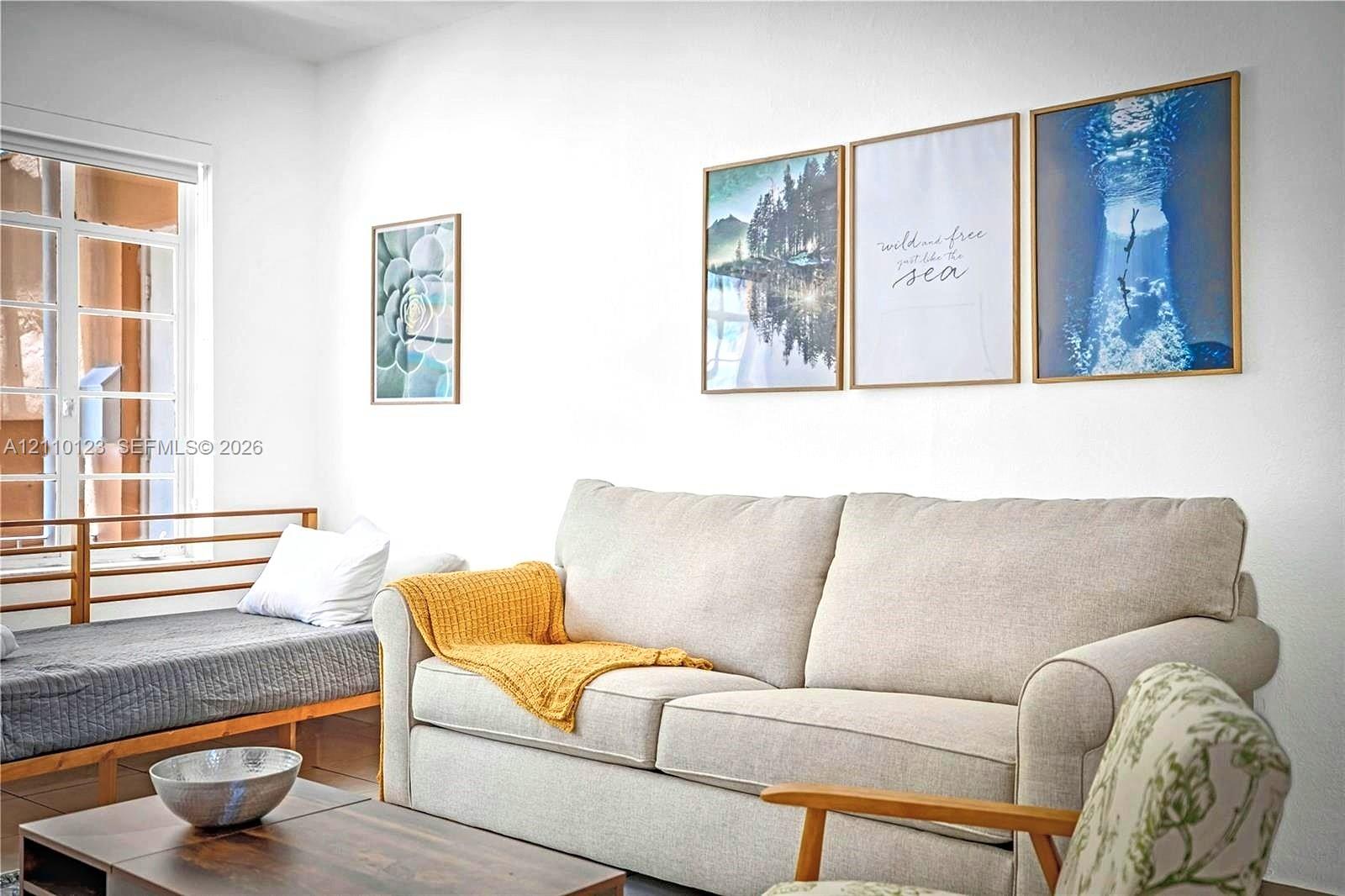 Multi-pane grid window and crisp white wall finish