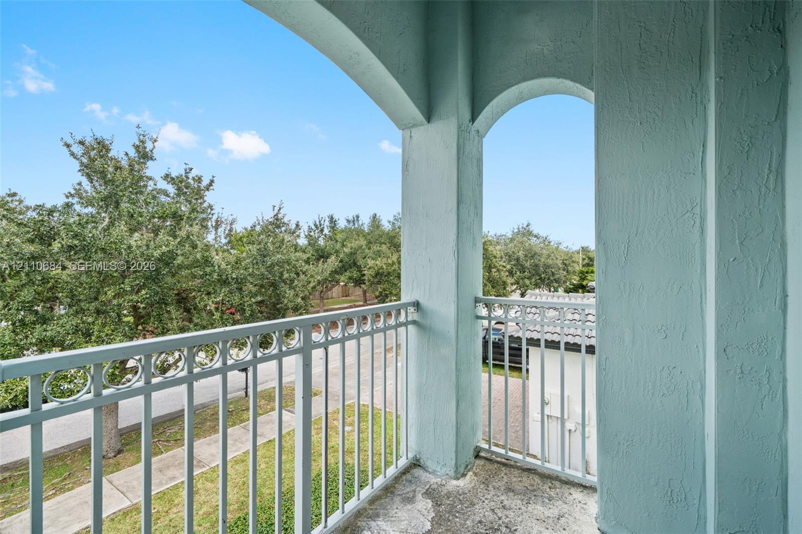 Balcony facing front entrance