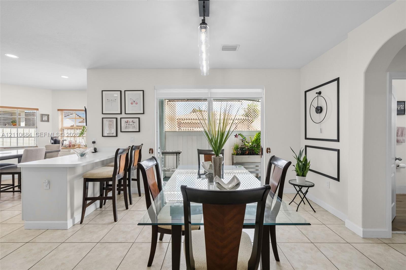 kitchen and dining areas