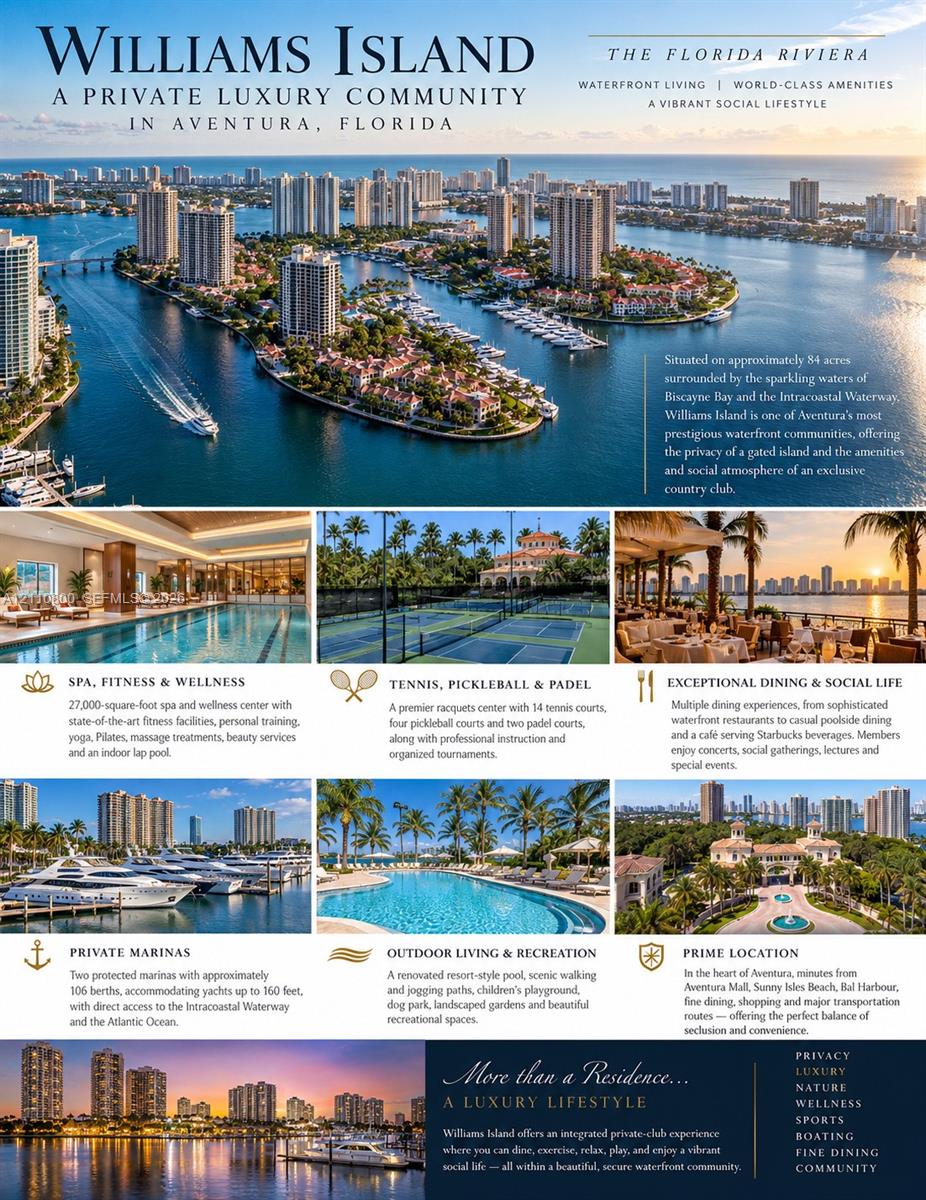 Marketing Brochure. Presenting the amenities, recreational facilities, and geographical features of the property
