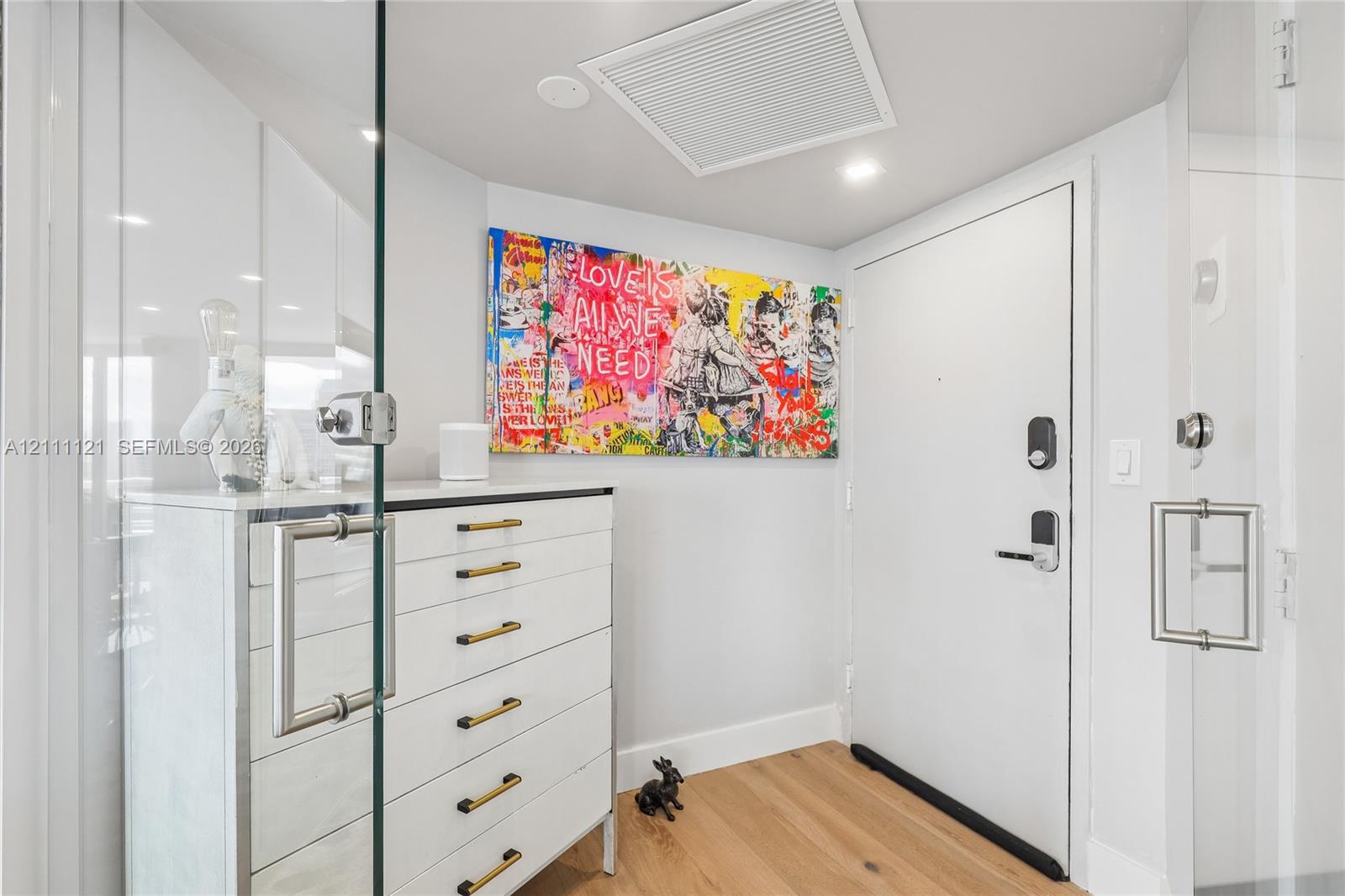 Custom glass foyer entry