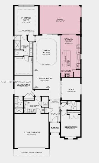 Floor Plan - Additional Highlights Include: 10' ceilings, tray ceiling package, 8' interior doors, and outdoor kitchen rough-in