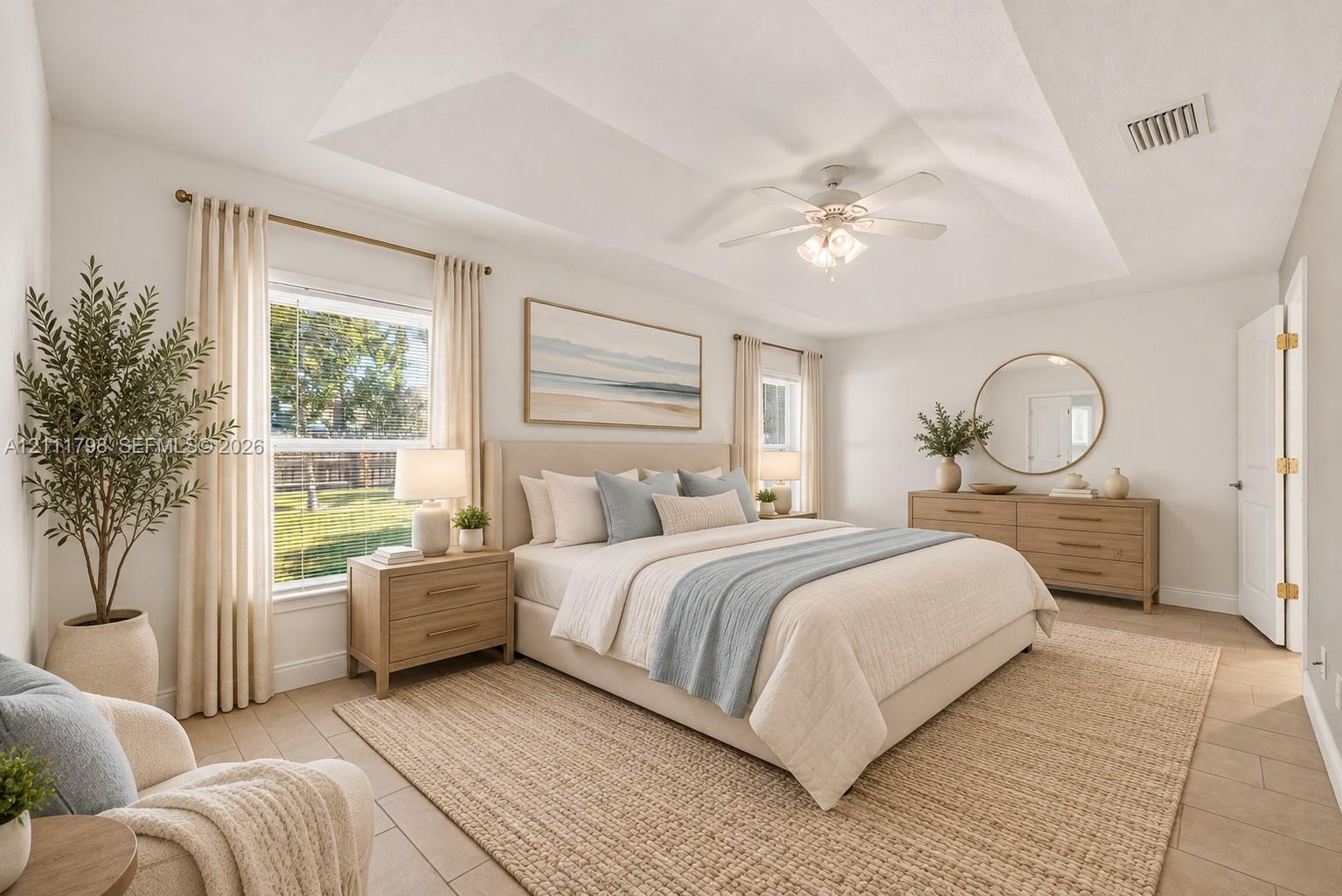Property is virtually staged with furniture.