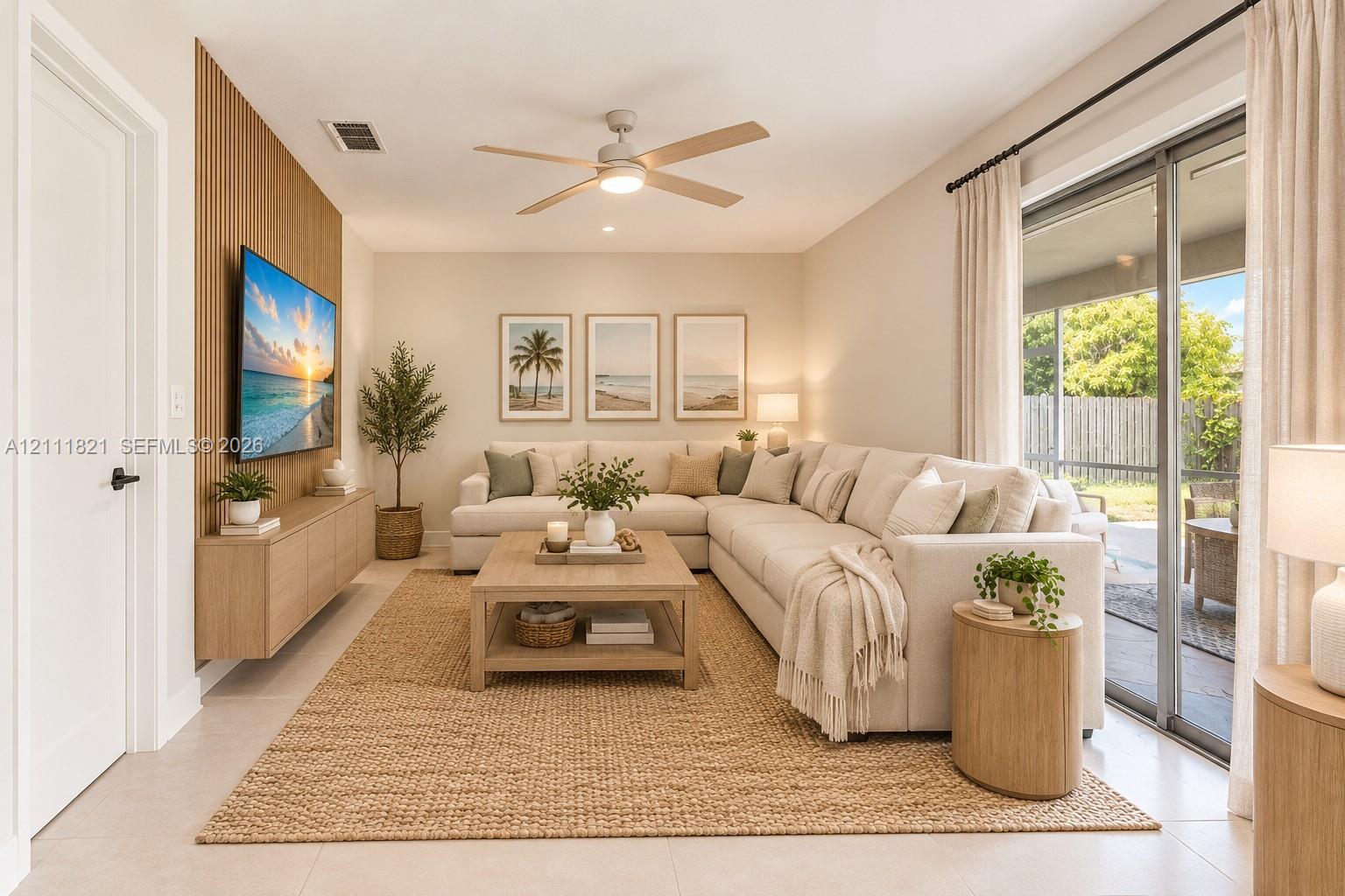 Living space virtually staged