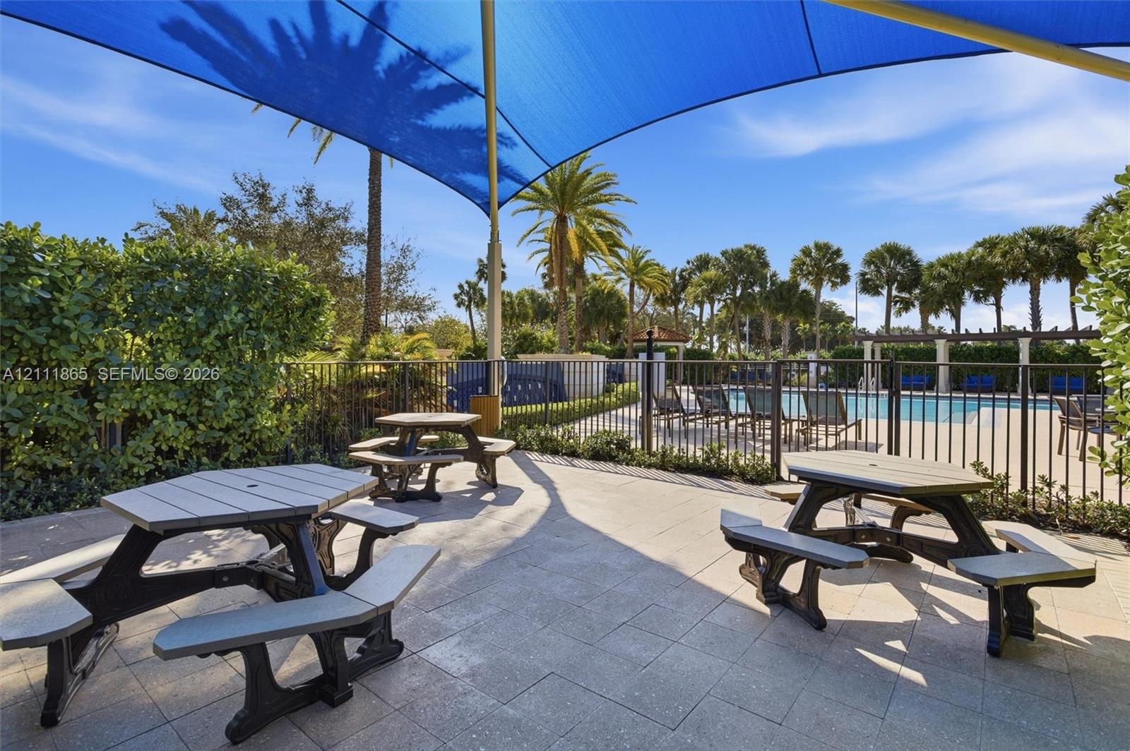 Poolside picnic area