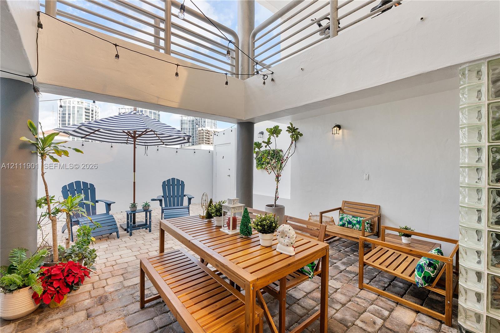 Open-air common area just outside you front door