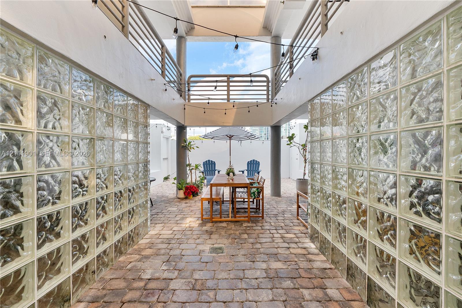 Open-air common area just outside you front door
