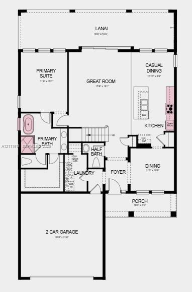 Floor 1 - Additional Highlights Include: pendant lights at kitchen, gourmet kitchen, 8' interior doors, deluxe primary bath with shower and garden tub, pre-plumb sink at laundry, outdoor kitchen rough-in, and whole house impact windows