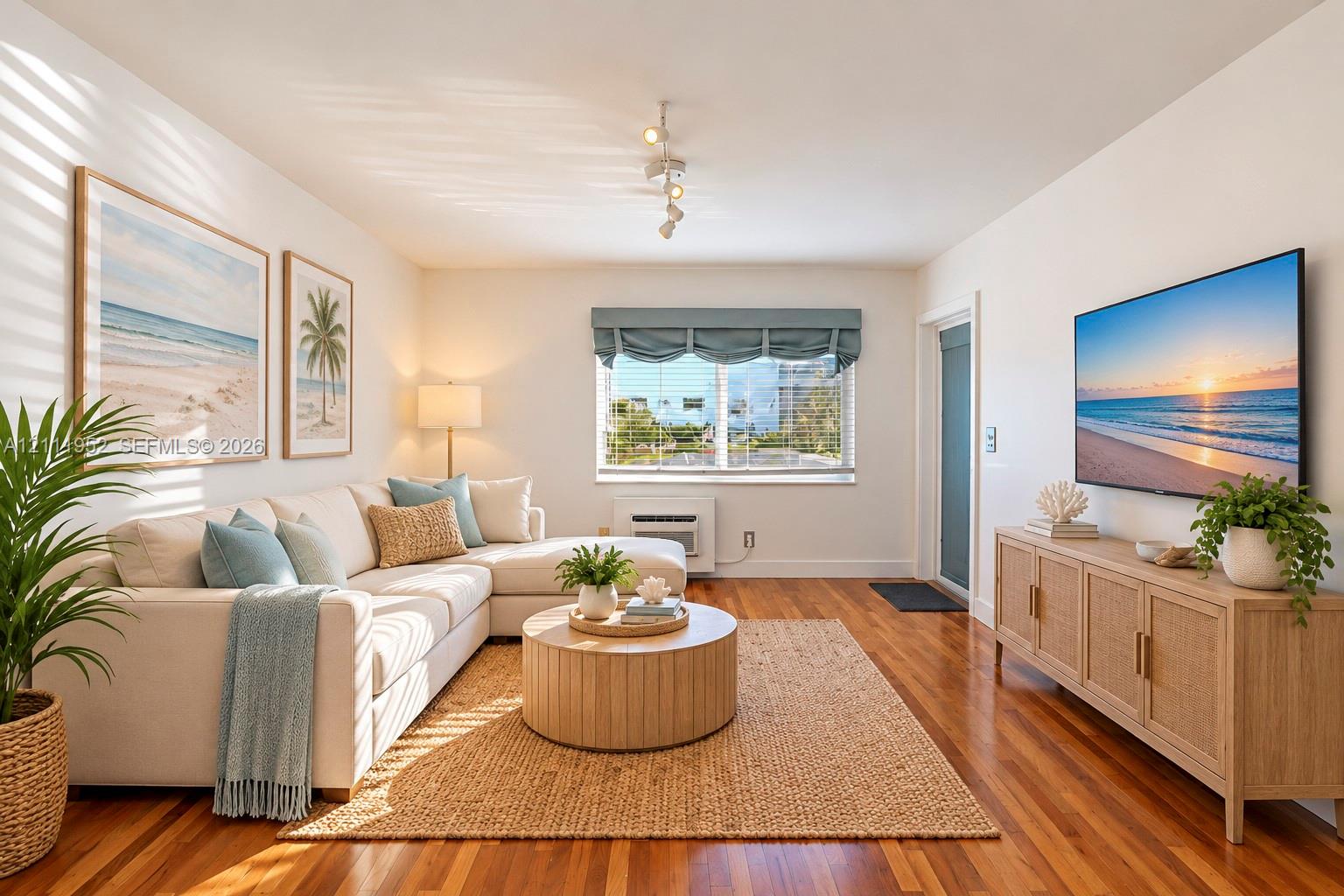 Living area - solid oak wood flooring, furnishings photoshopped