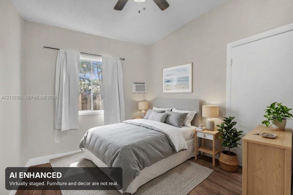 Virtually staged (AI). Furniture and decor are not real. The unaltered original is the previous photo.