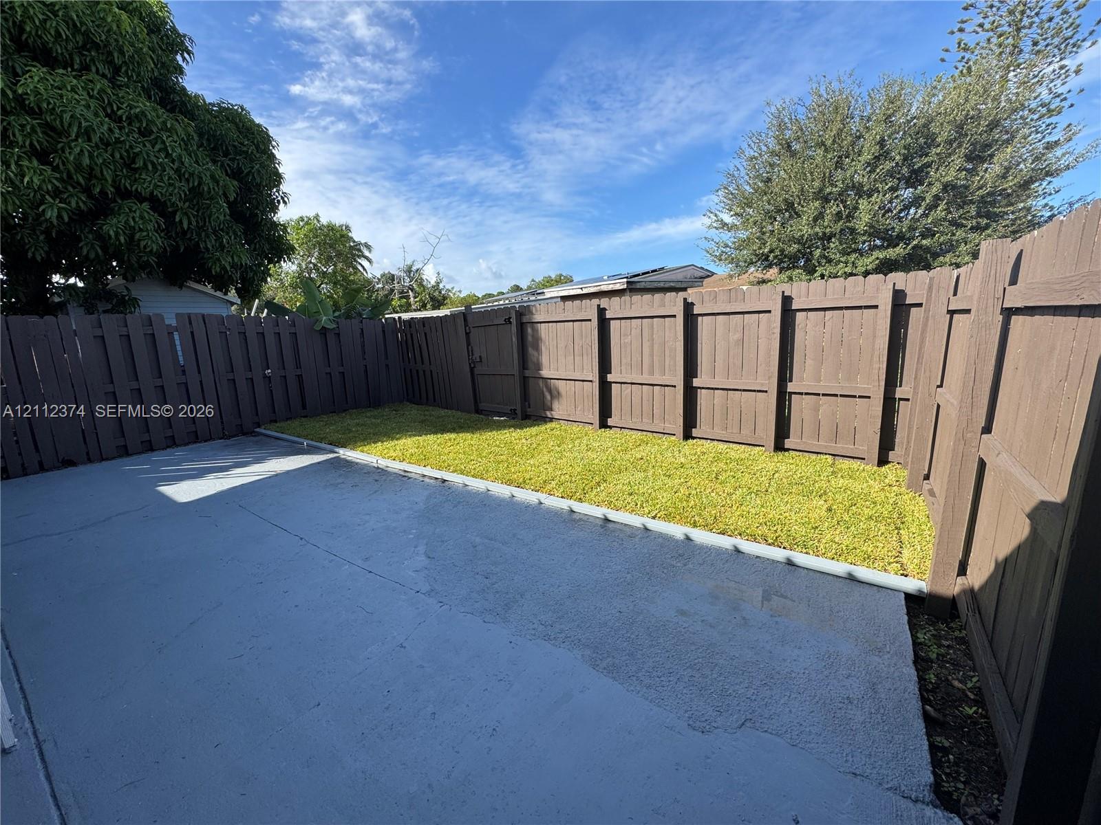 Backyard fully fenced
