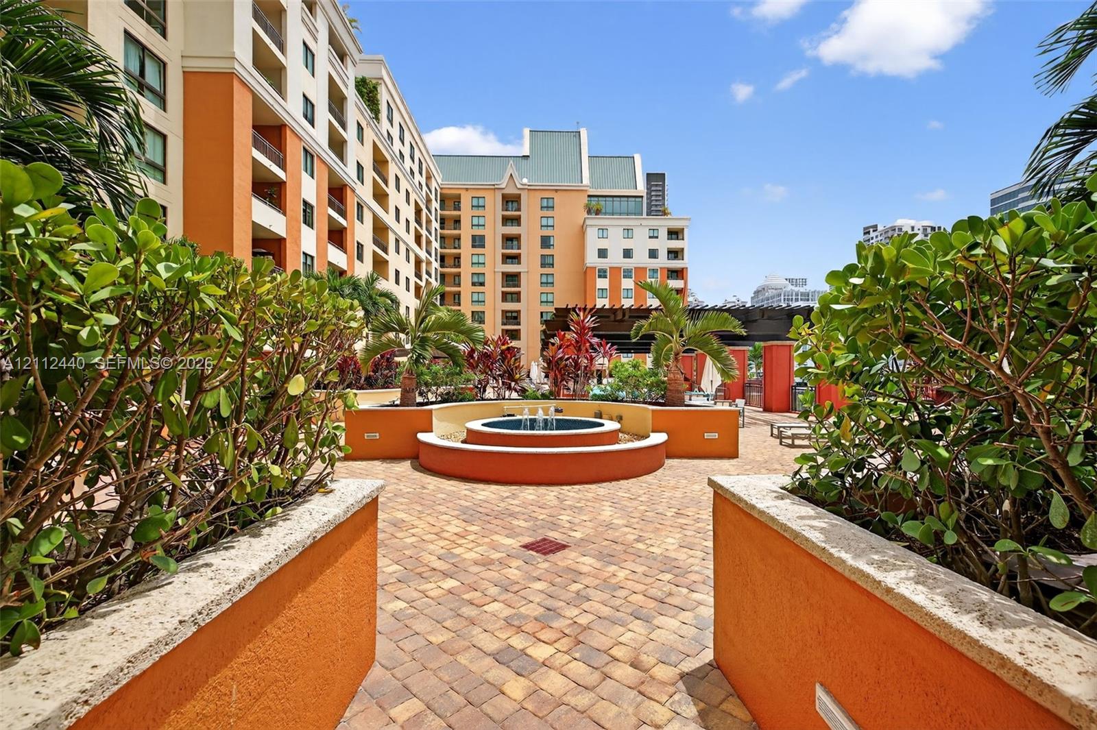 Courtyard w/ tiered fountain