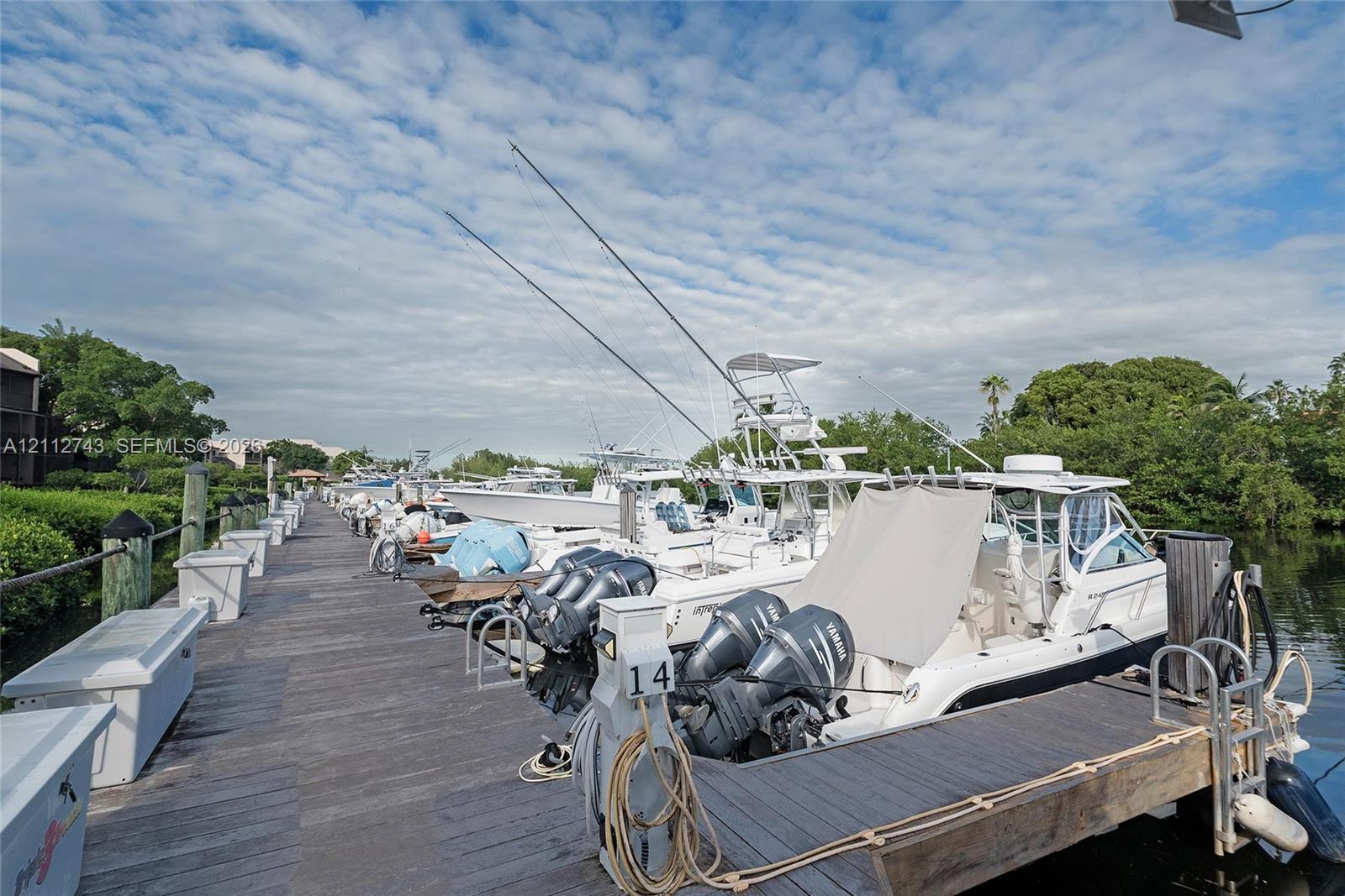 Deep-water dock featuring wooden planking, integrated electrical pedestals, and sturdy metal piling bollards
