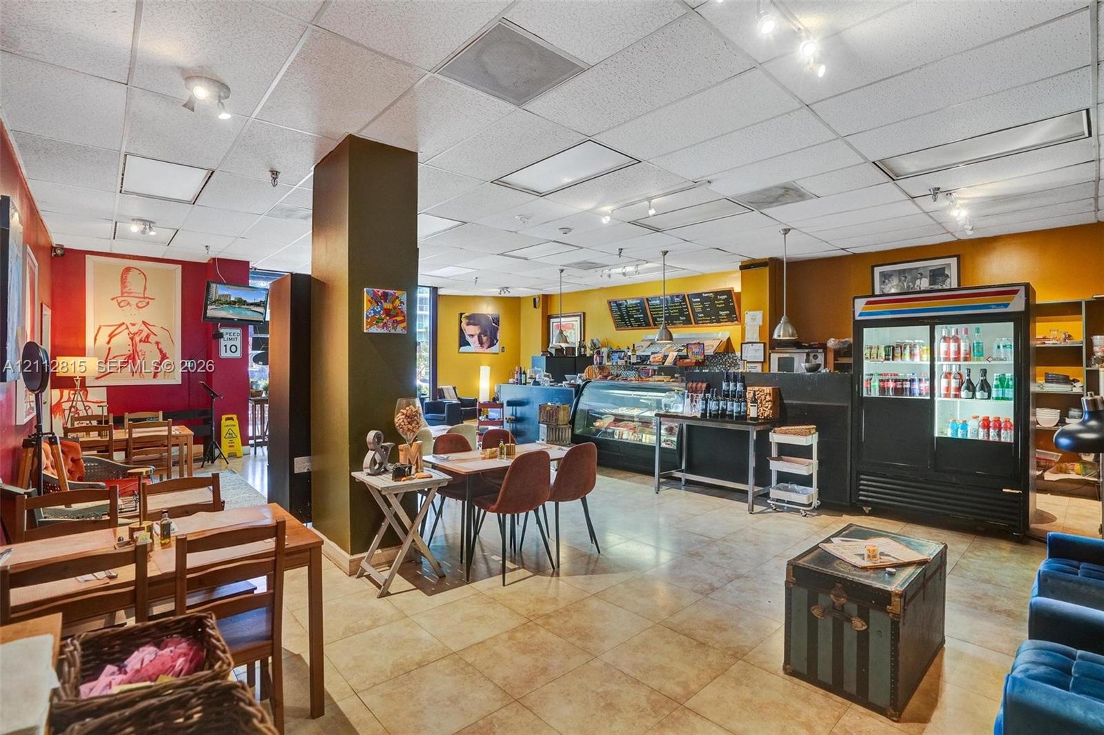 Cafe in the building