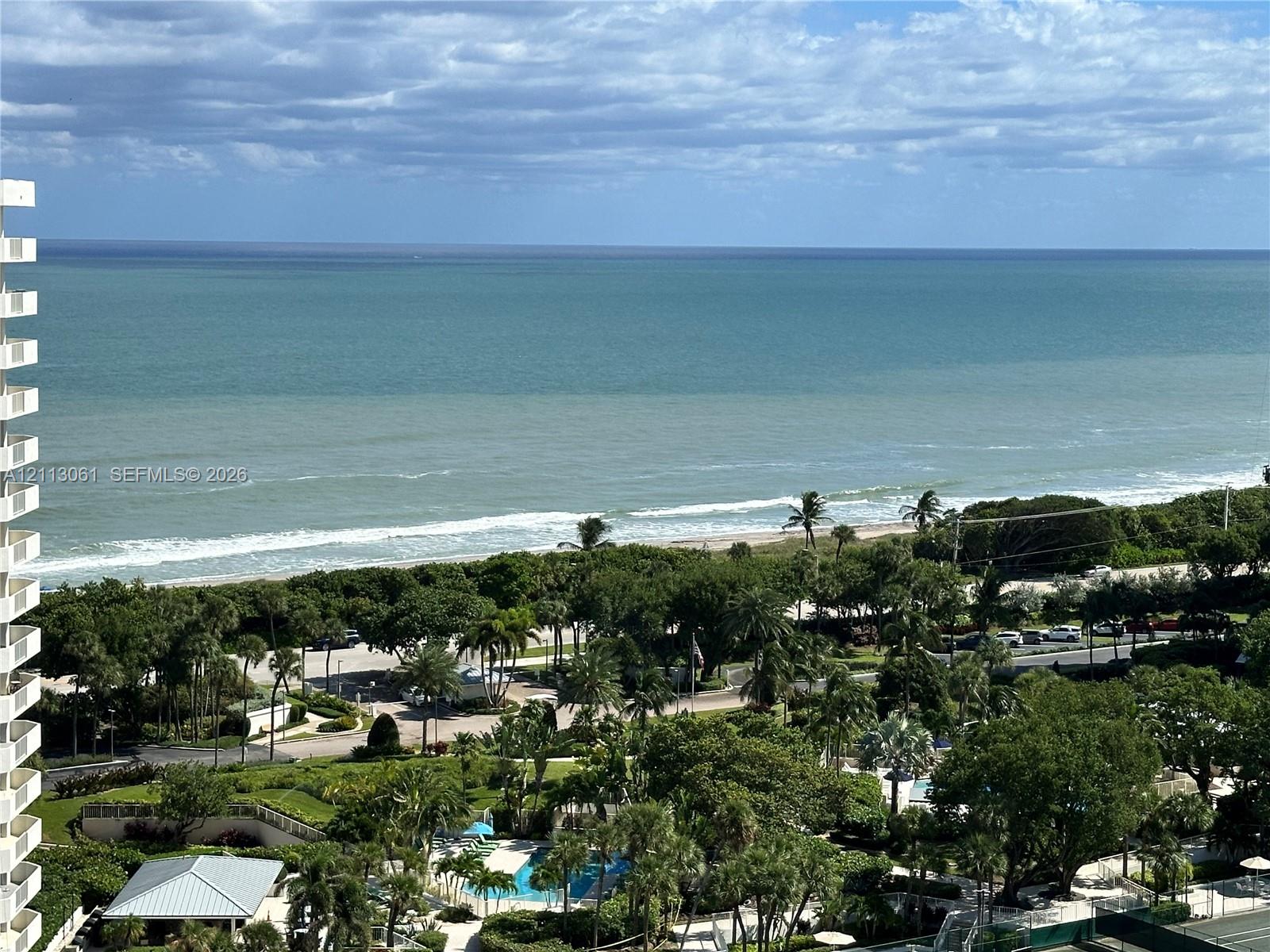 Oceanfront panorama featuring an expansive coastline, mature palm trees, dense coastal vegetation, and a private swimming pool Oceanfront panorama featuring an expansive coastline, mature palm trees, dense coastal vegetation, and a private swimming pool