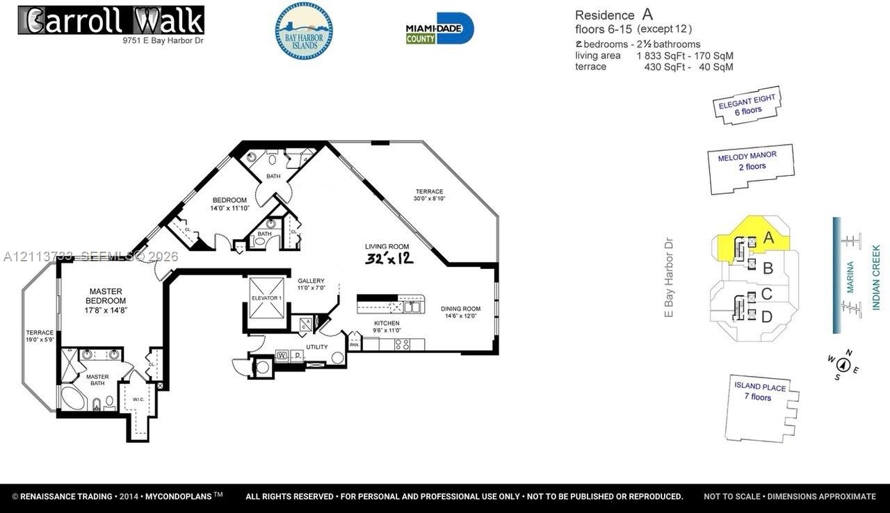Sellers revised the 3 bedroom floor plan into a 2 bedroom floor plan with an oversized 32' foot long great room with water views...