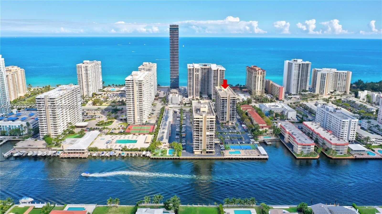 High-rise residential building featuring immediate proximity to the Atlantic Ocean coastline and an expansive waterfront location High-rise residential building featuring immediate proximity to the Atlantic Ocean coastline and an expansive waterfront location