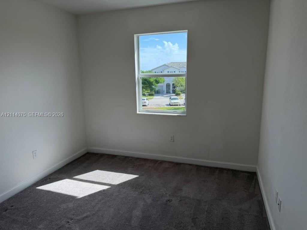 Neutral-toned wall finish, single-hung window, and wall-to-wall carpeting