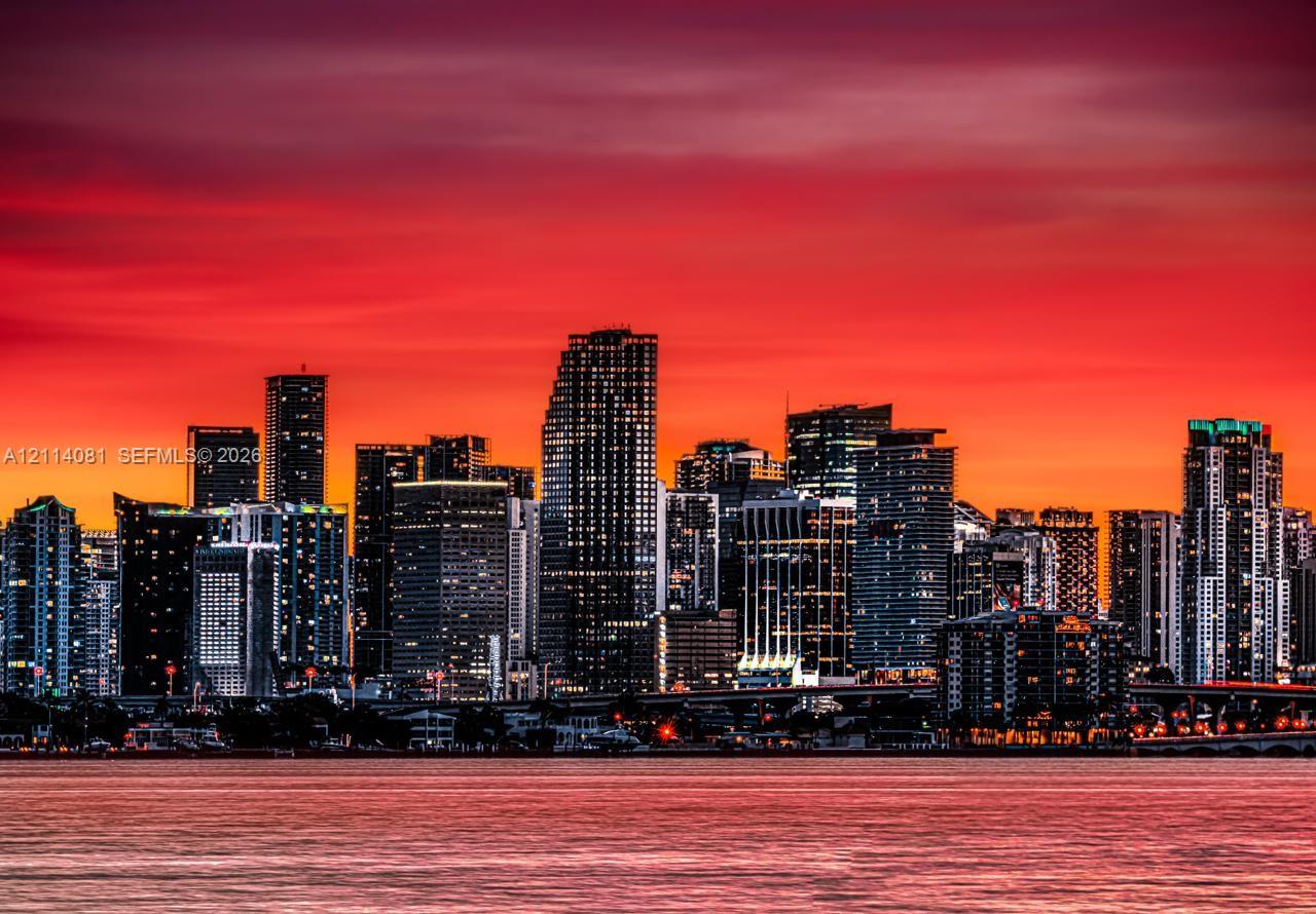 Metropolitan skyline featuring high-rise buildings and expansive water frontage