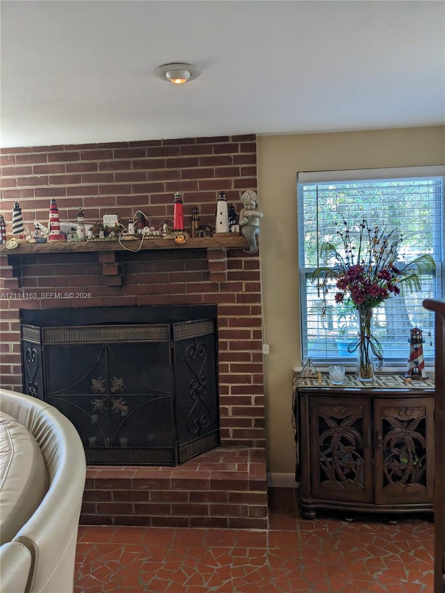 Wood burning fireplace