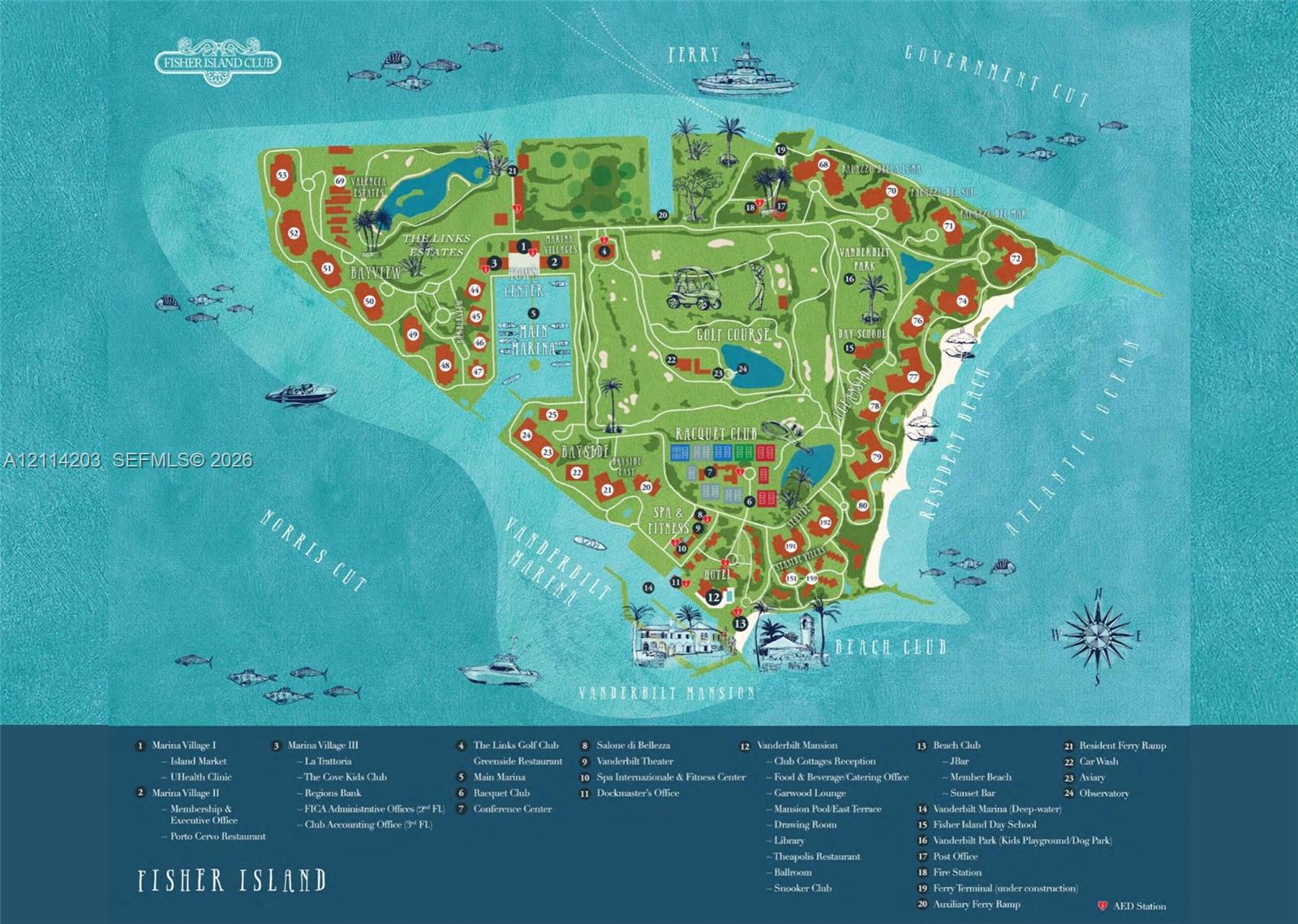 Fisher Island Map
