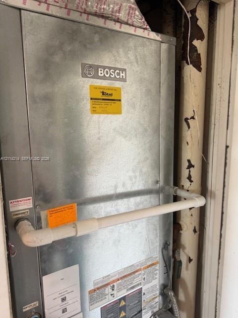 Bosch heating and cooling air handling unit with attached condensate piping