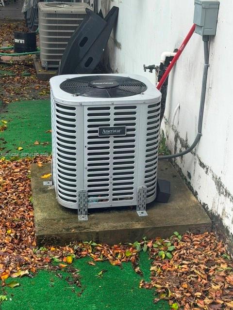 Ameristar exterior HVAC condenser unit mounted on a concrete pad