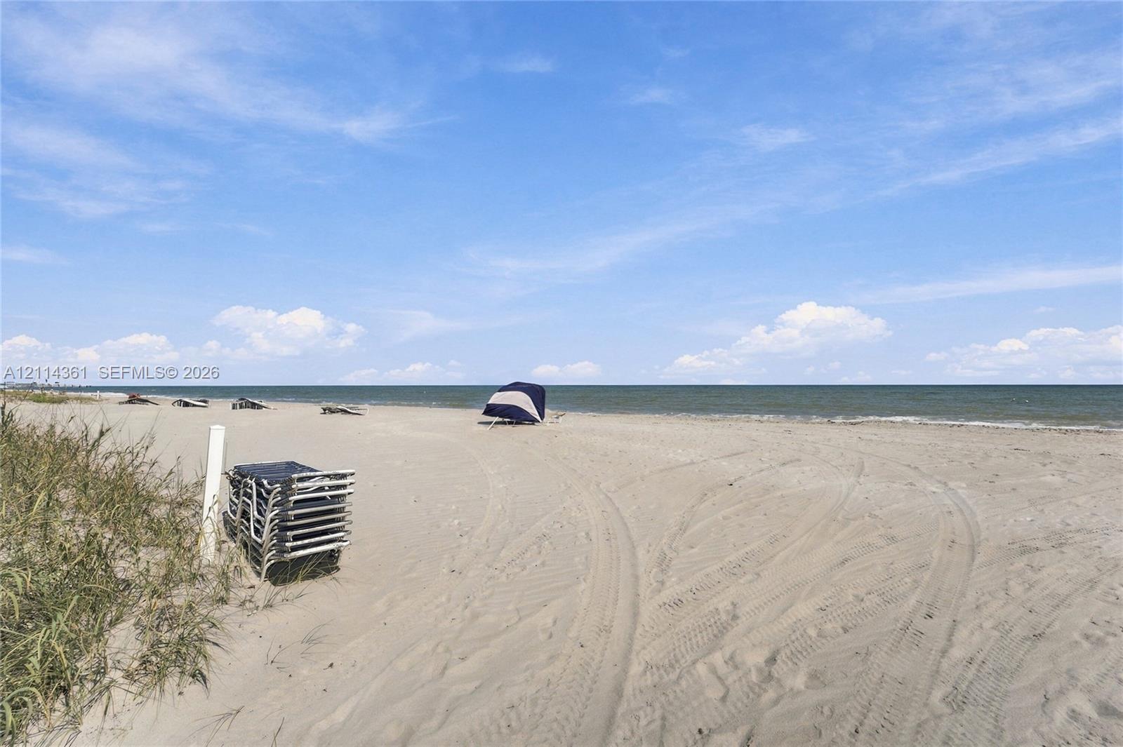 The sand is a short walk from your door.