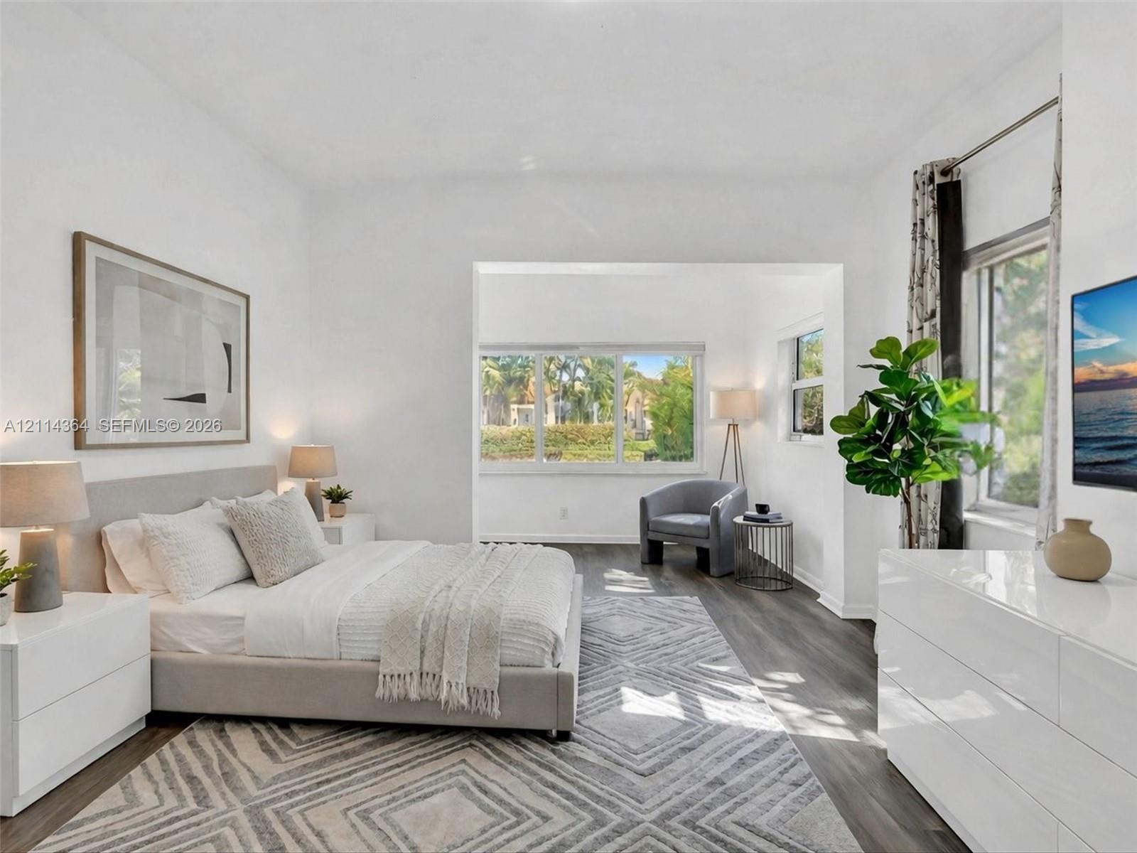 Virtually staged with AI-generated furniture for illustrative purposes only. Property is offered unfurnished.