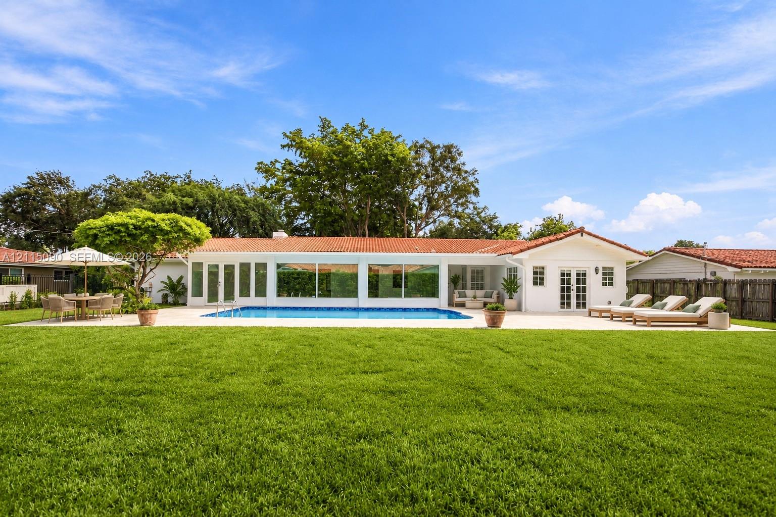 Virtually Staged with outdoor furniture