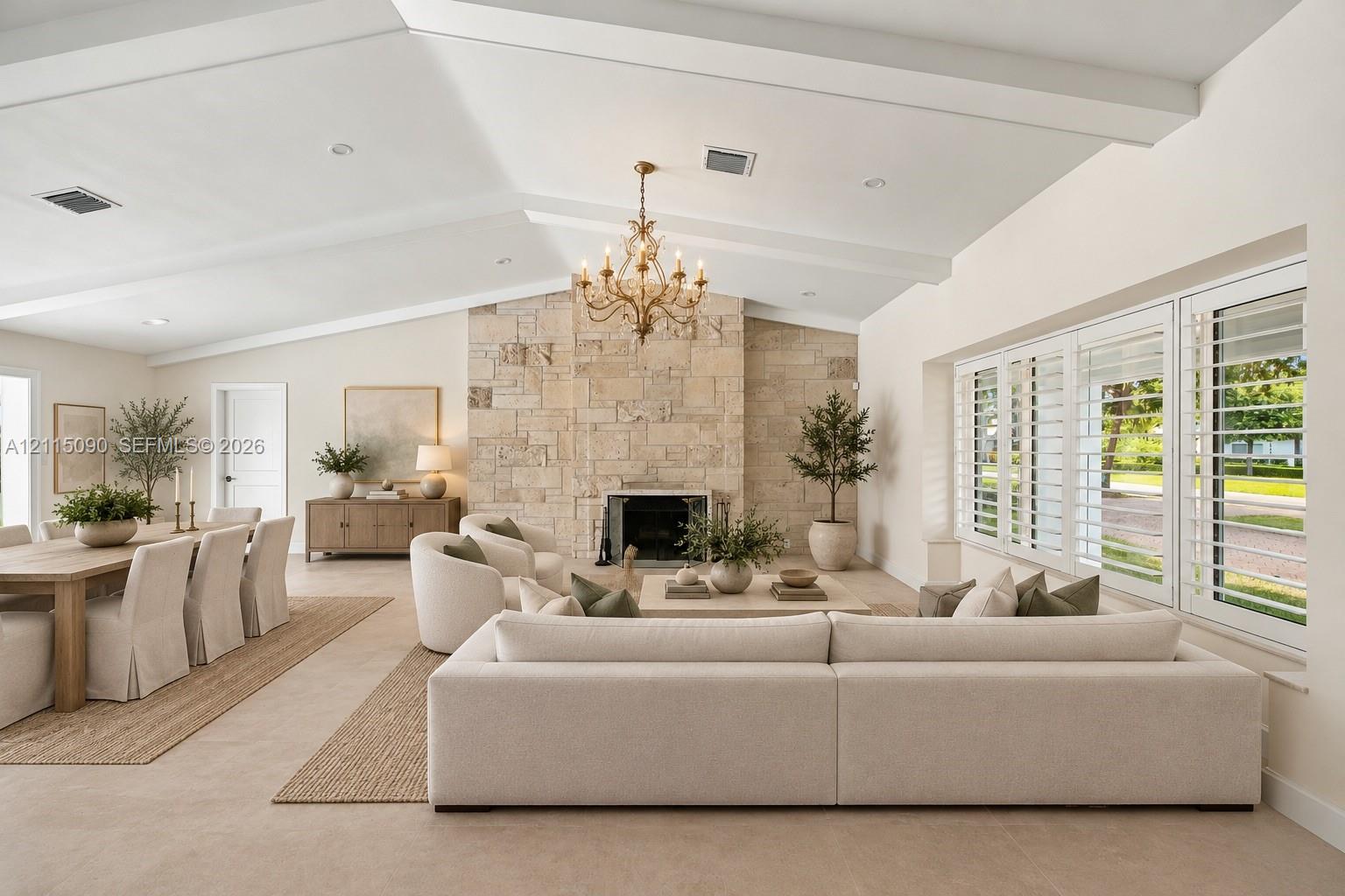 Virtually Staged- Large Living and Dining Area