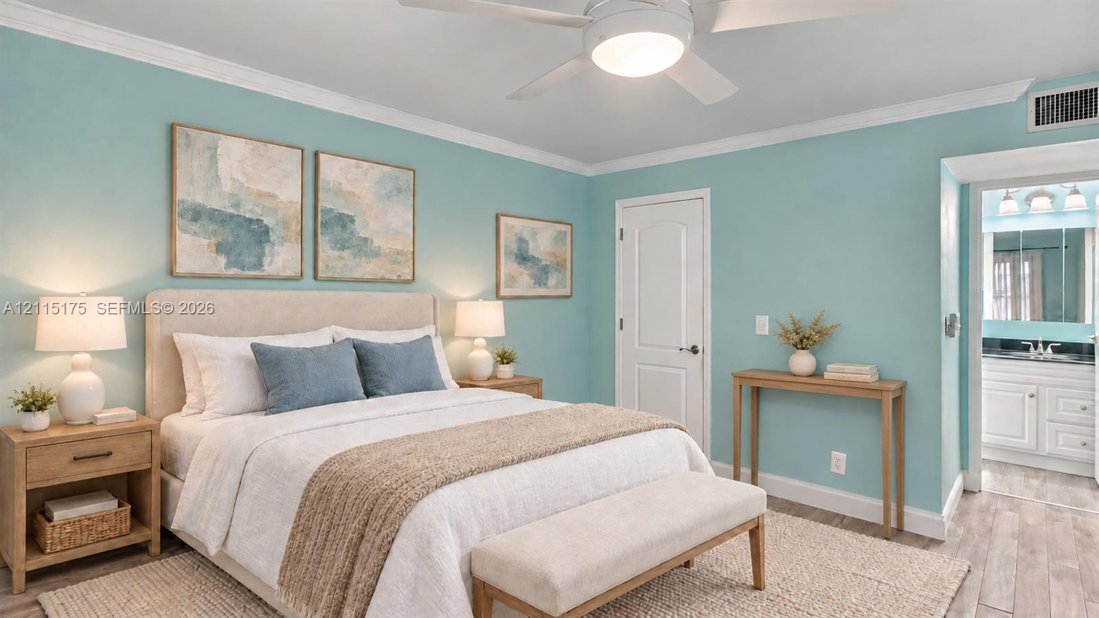 Alternative virtual staging of primary bedroom