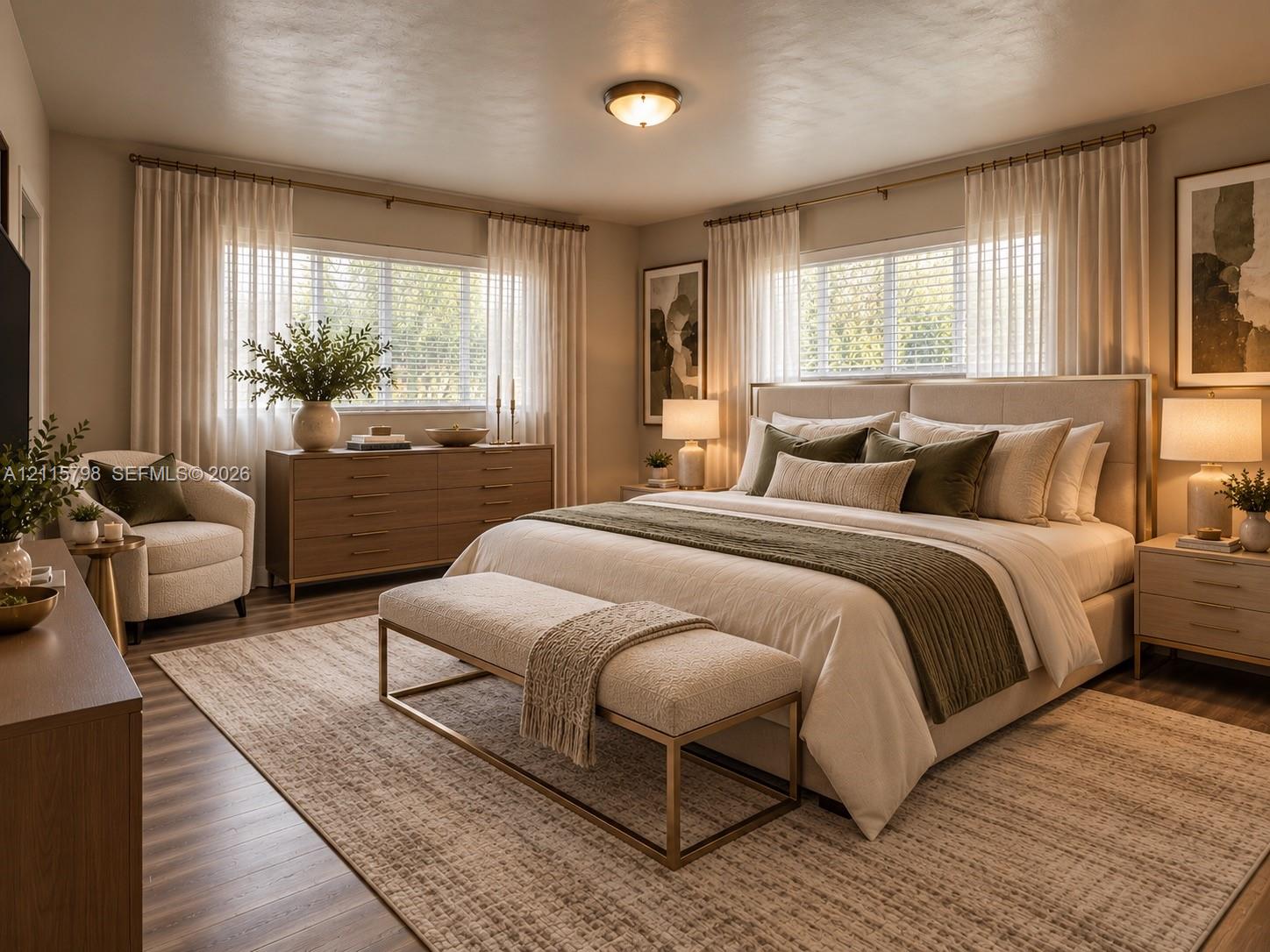 Primary bedroom **Virtually staged