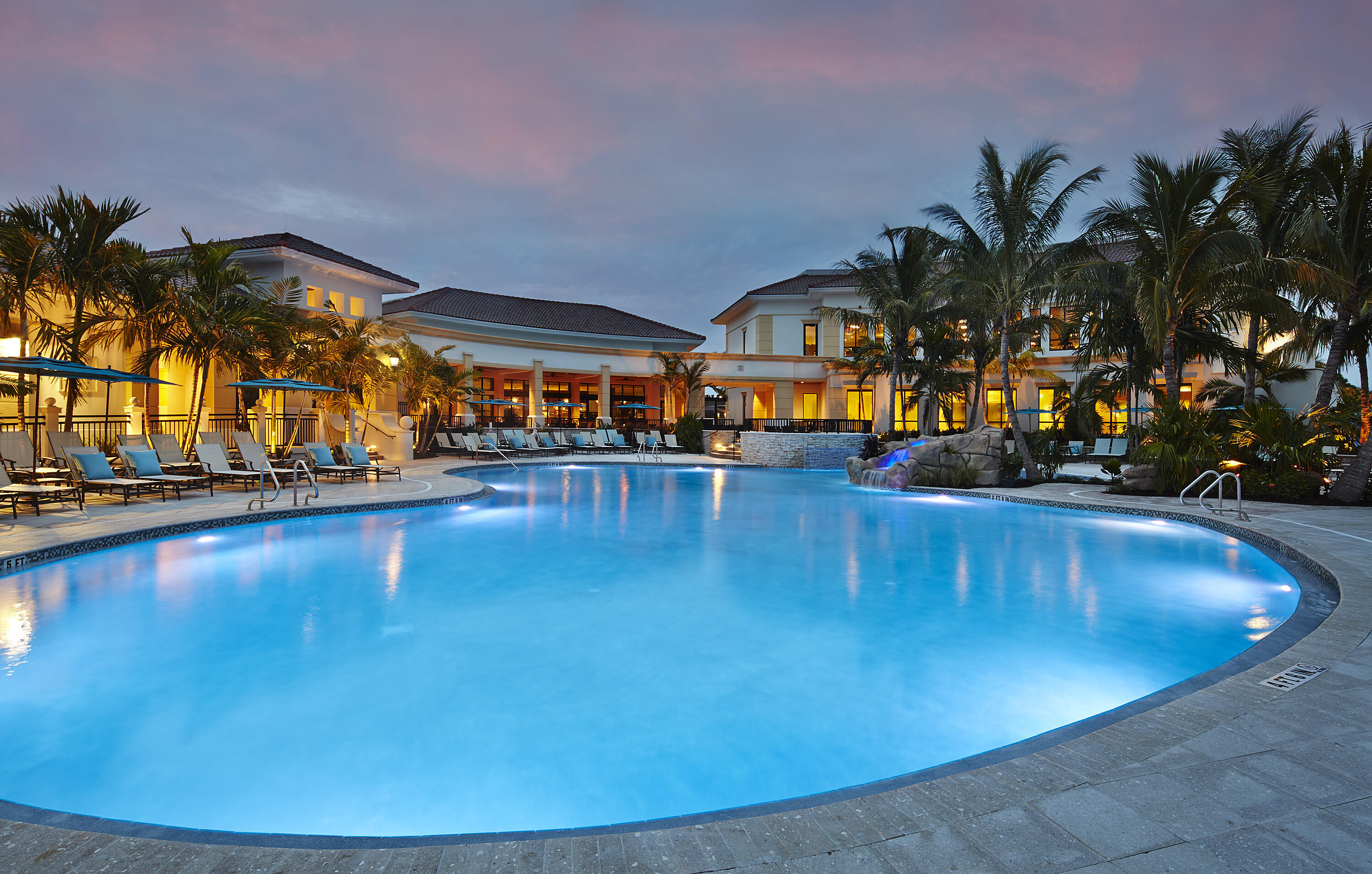 The CORE pool at night