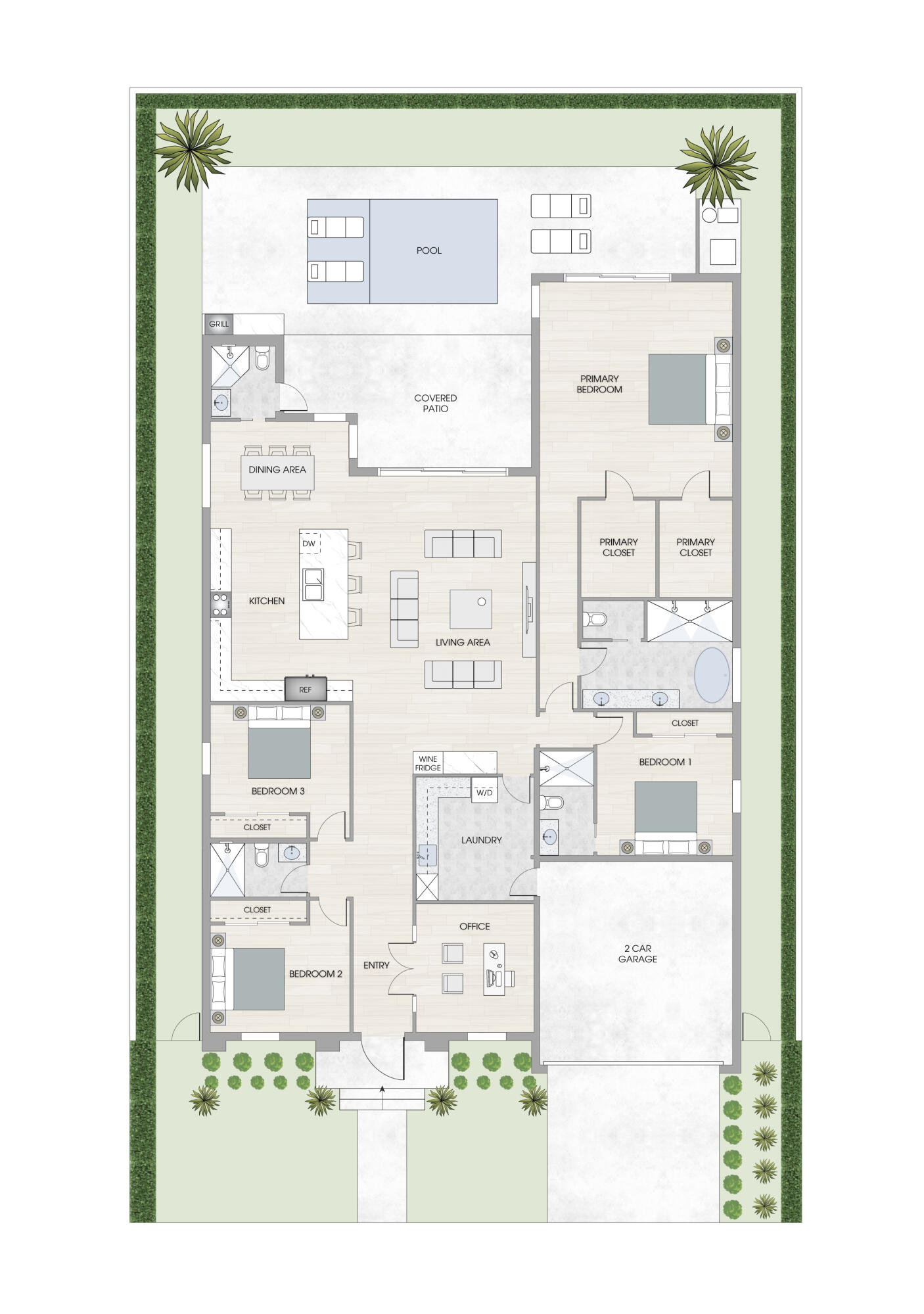 DISCLAIMER: All renderings, site plans, simulated views, floor plans, graphic images, drawings and all other information depicted are illustrative, and are provided to assist in visualizing the home and the Project and may not be accurately depicted and may be changed at any time.