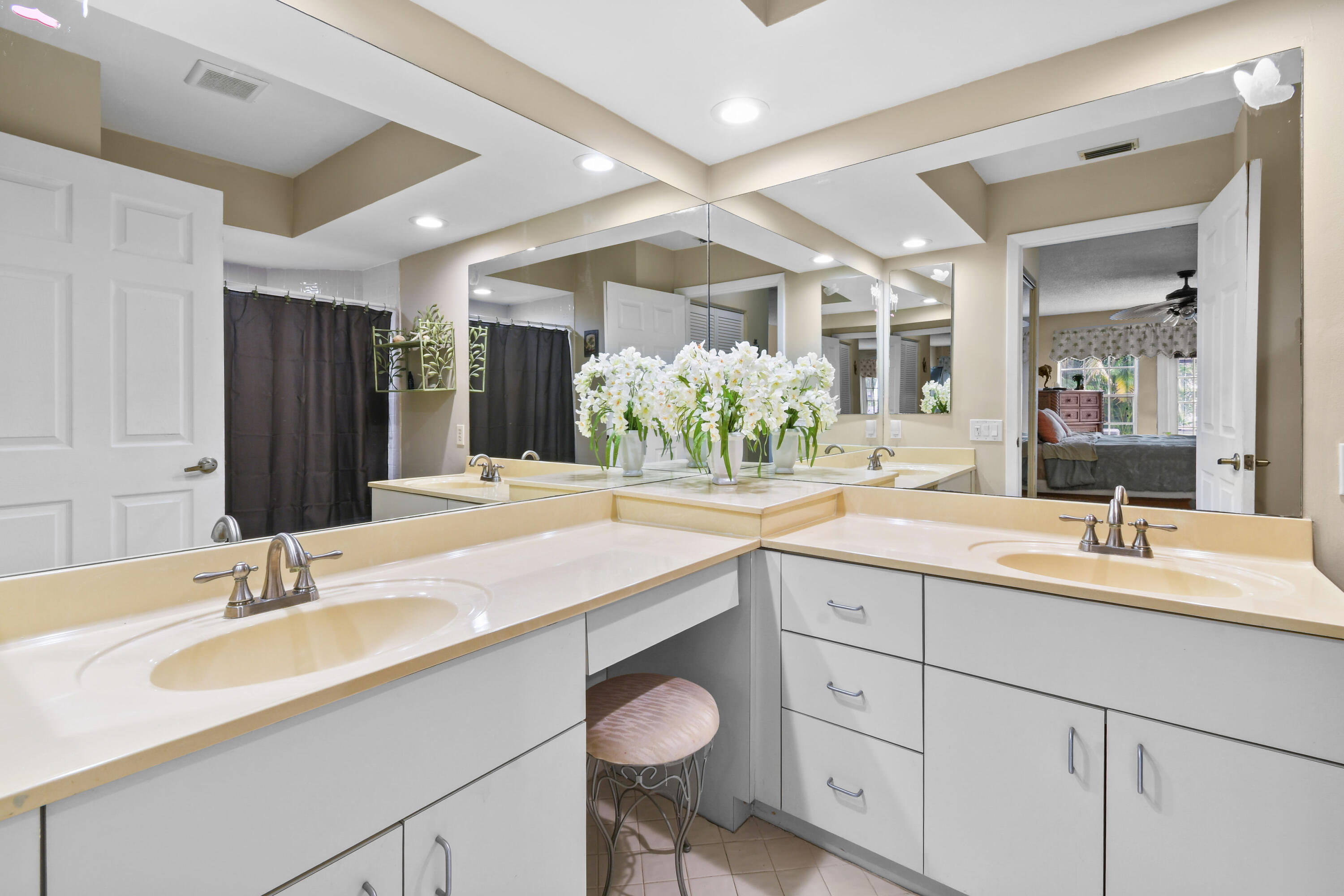 Primary bathroom with double vanities