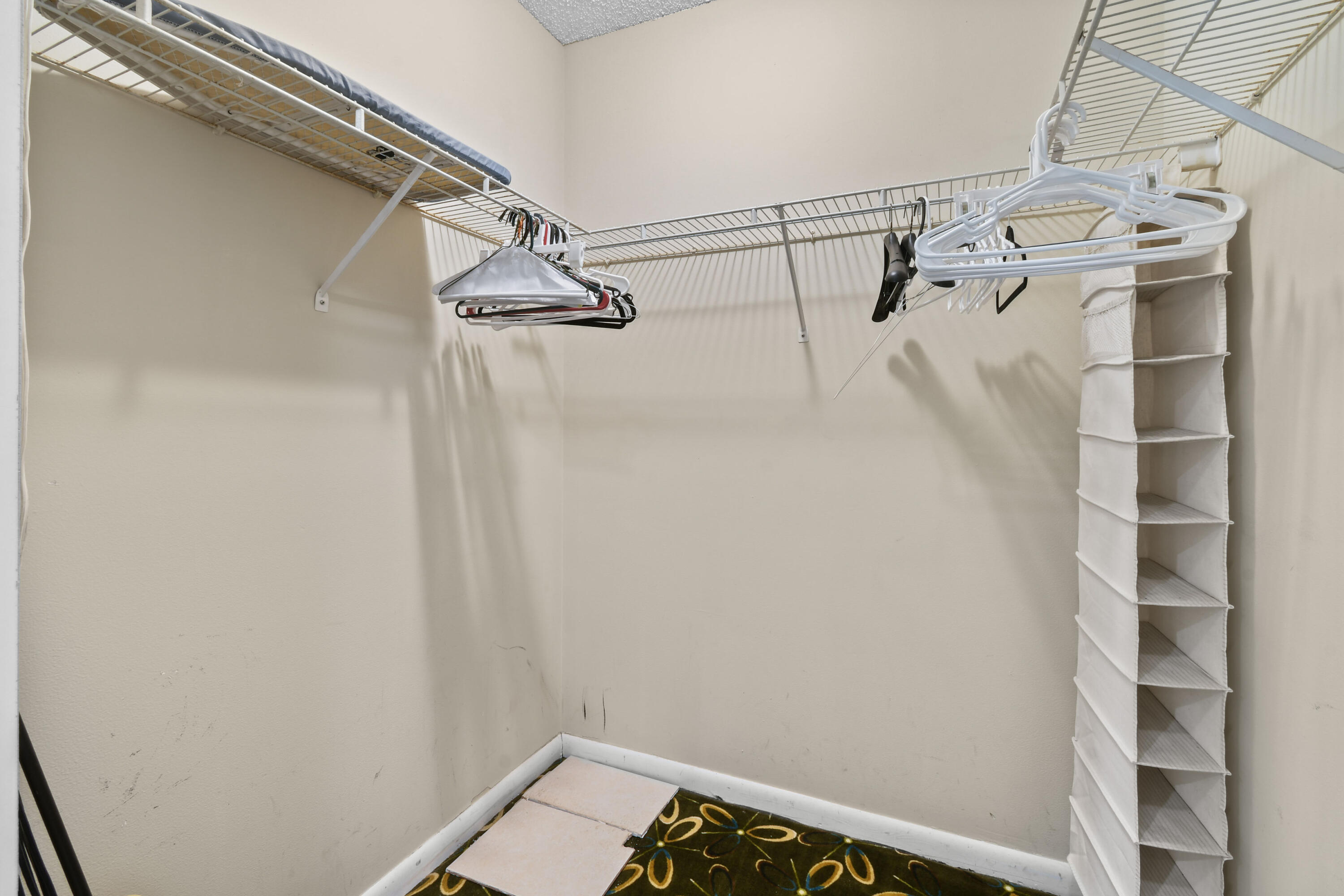 Walk-in closet in primary bath