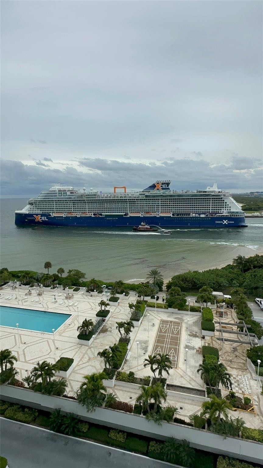 Watch the cruise ships go by from your oversized wrap around balcony.