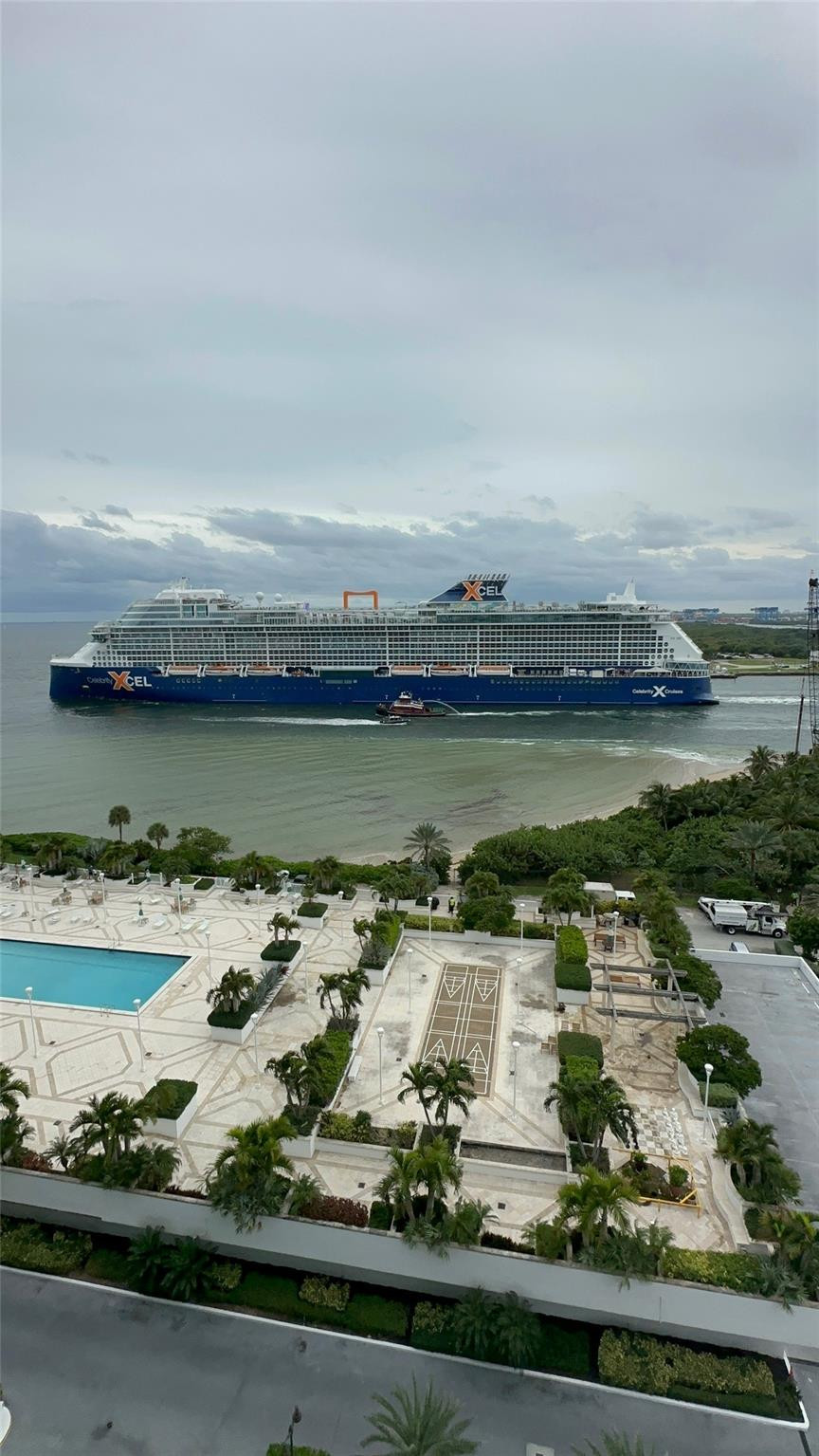 Watch the cruise ships go by from your oversized wrap around balcony.
