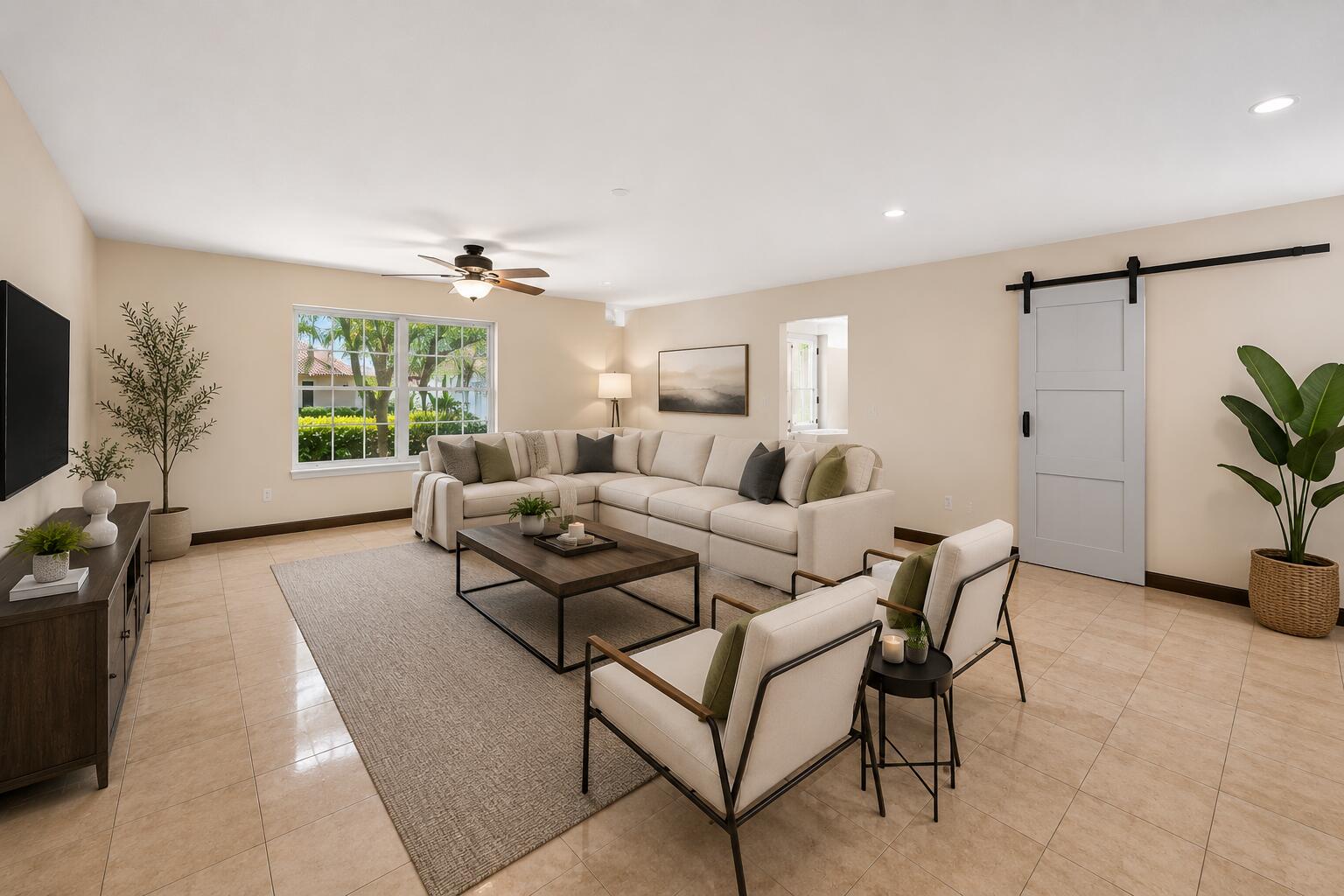 Virtual staging of living area