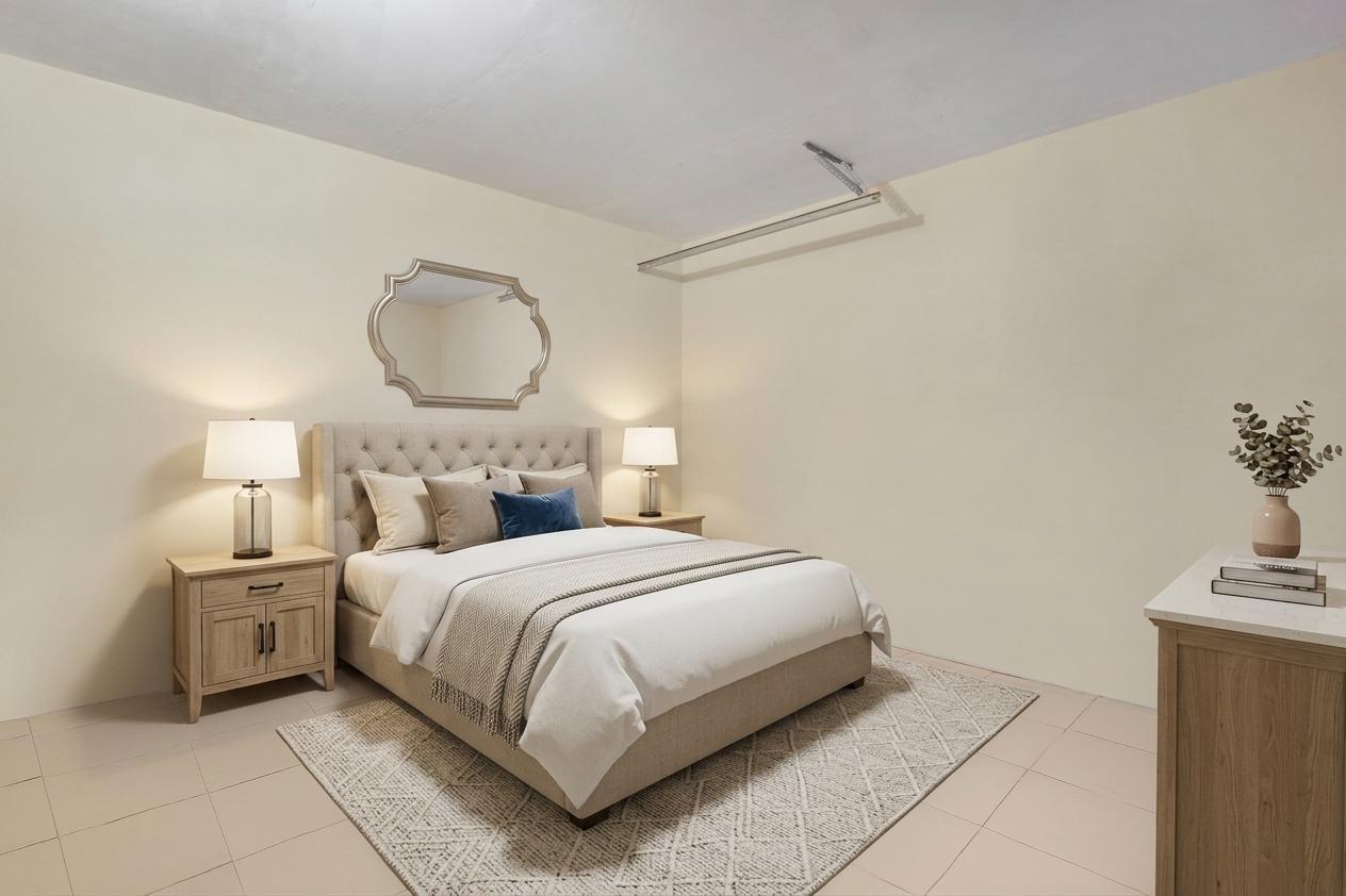 4th bedroom in garage. Digitally staged