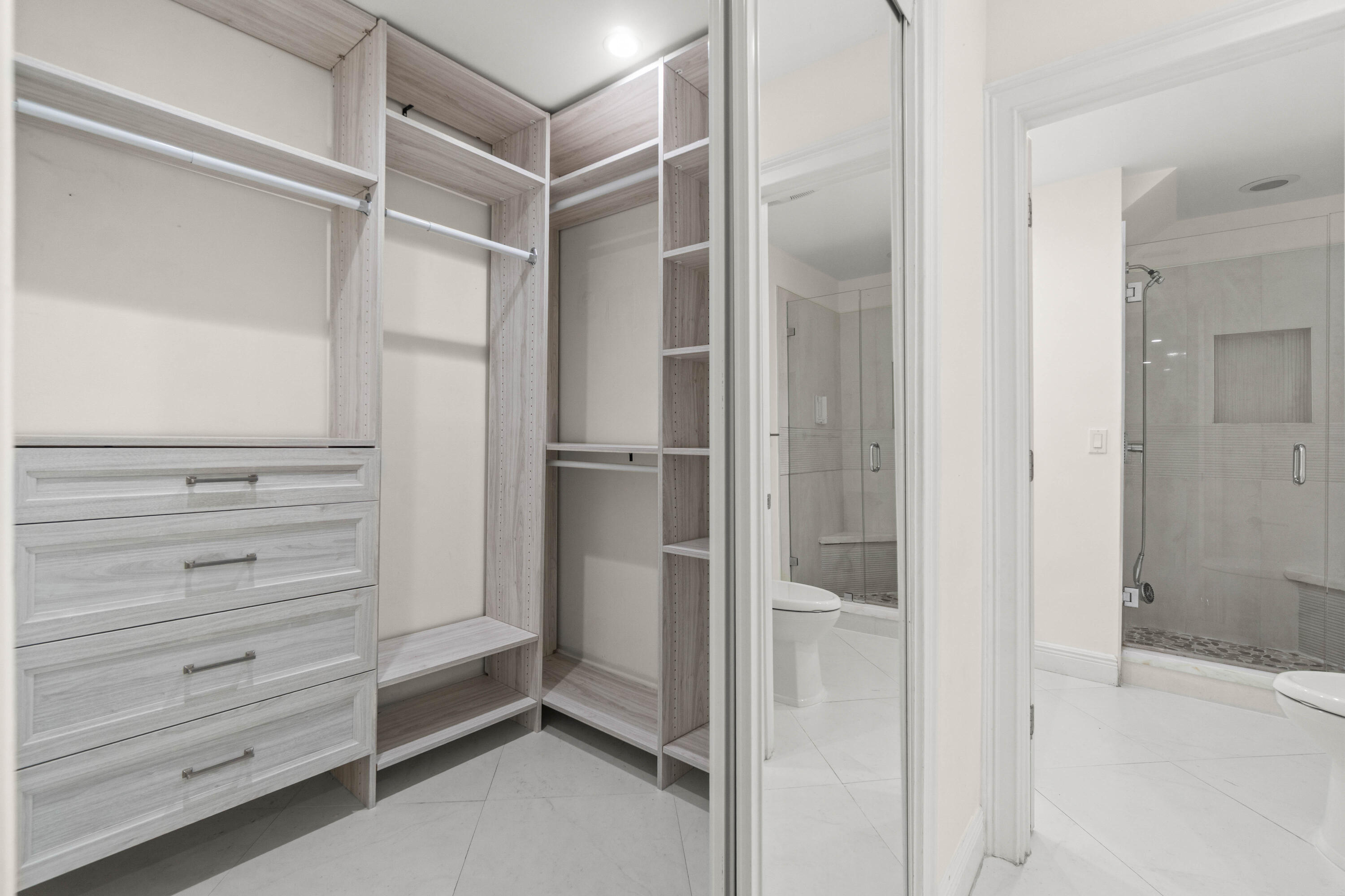 Spacious 1st floor closet with Built-In cabinets