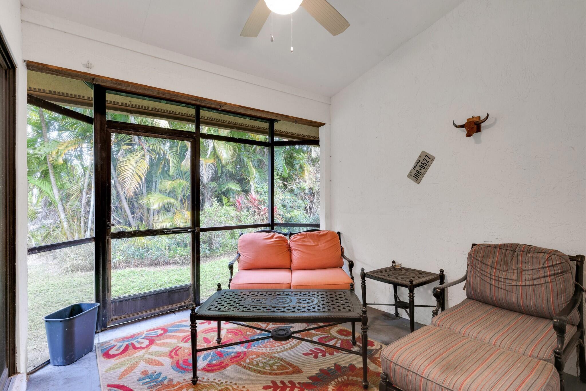 Photo of patio shown previously furnished