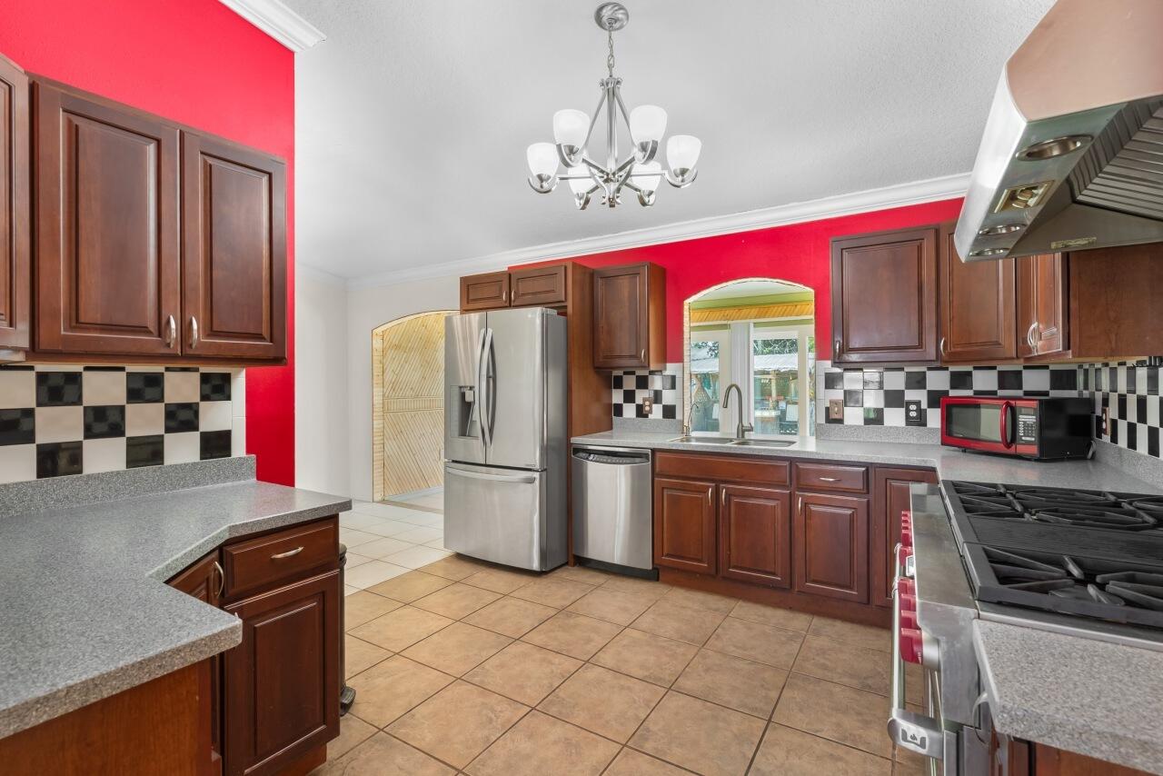 view of kitchen from Entry from Living room