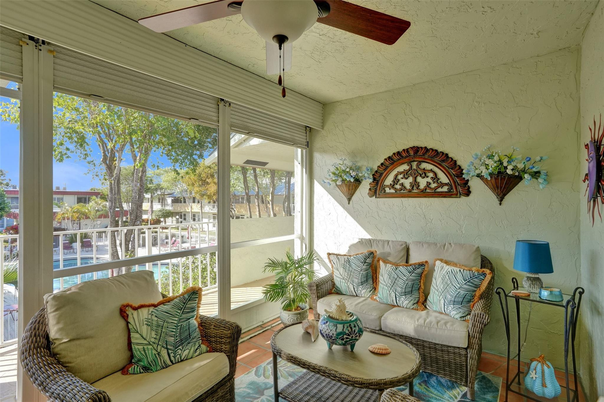 Spacious screened Lanai with beautiful pool views.