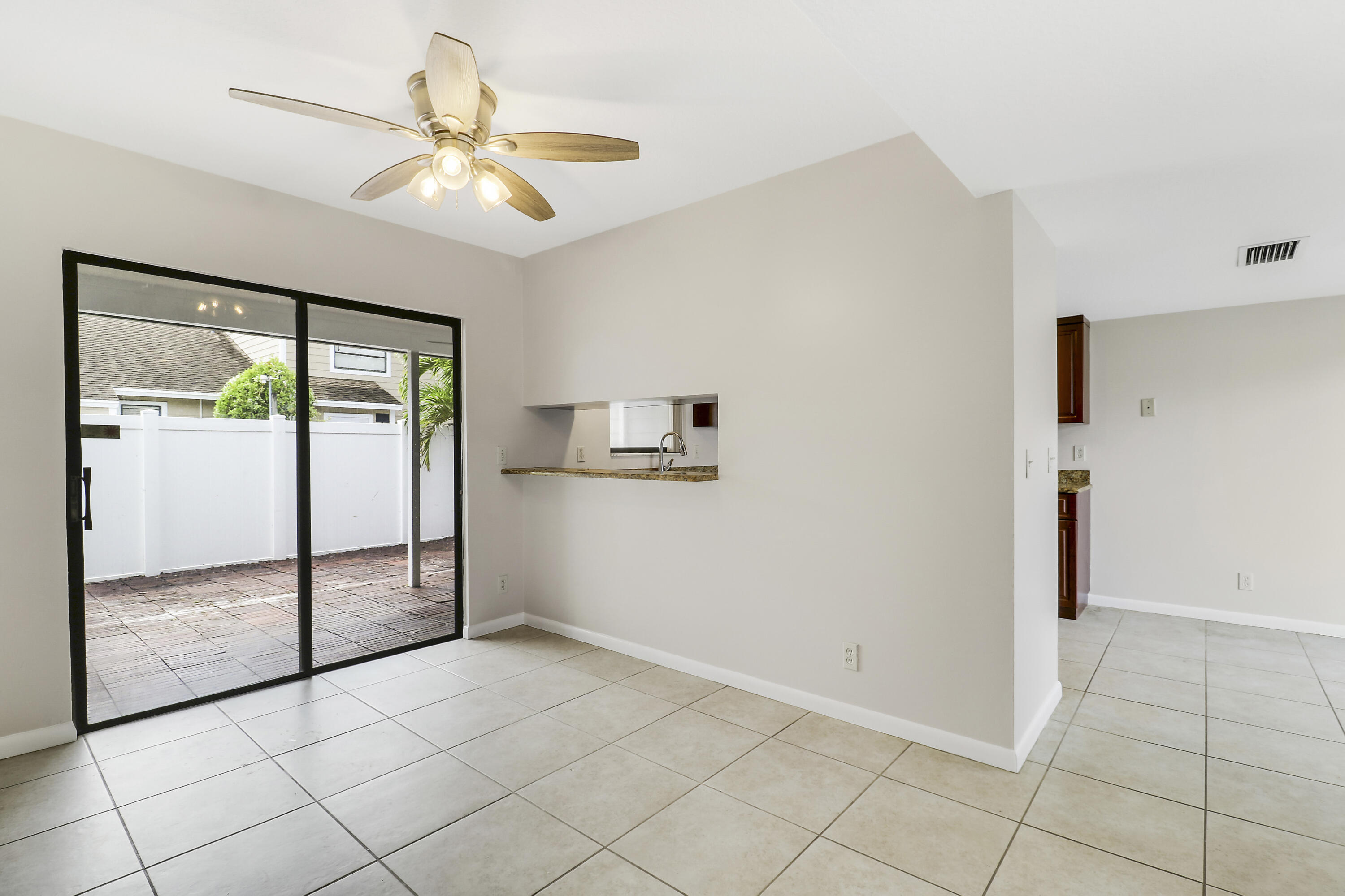 Living area facing kitchen