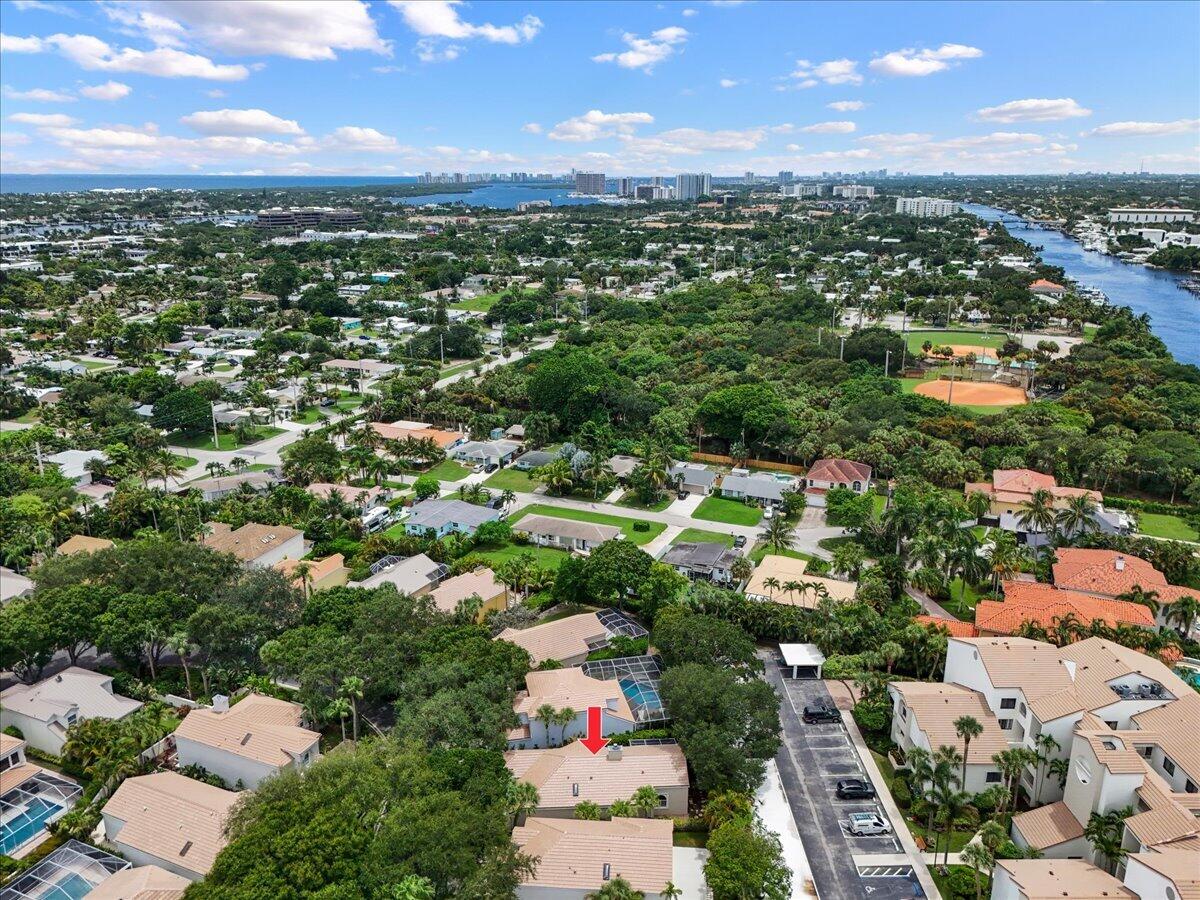 Aerial facing South