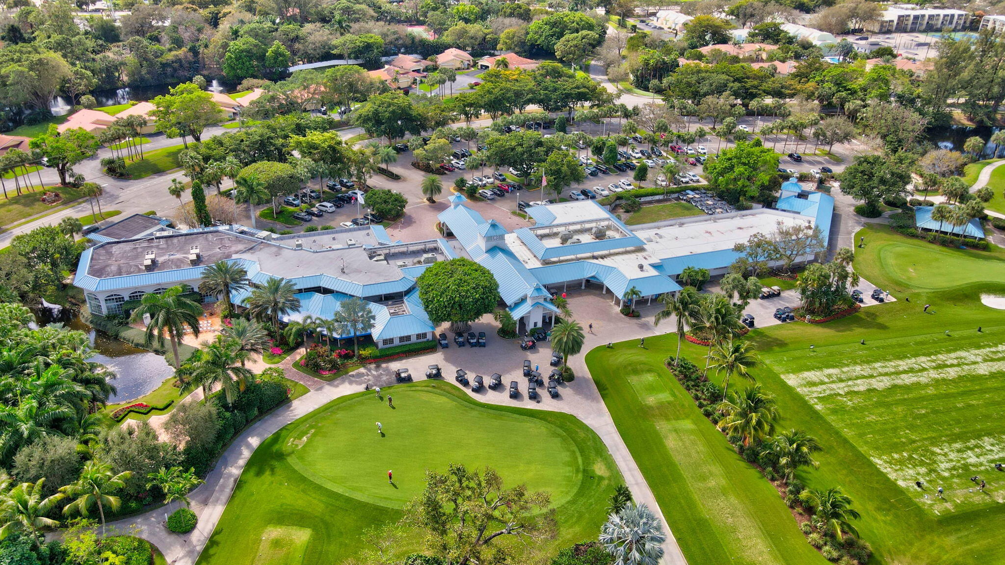 Rear view of clubhouse.