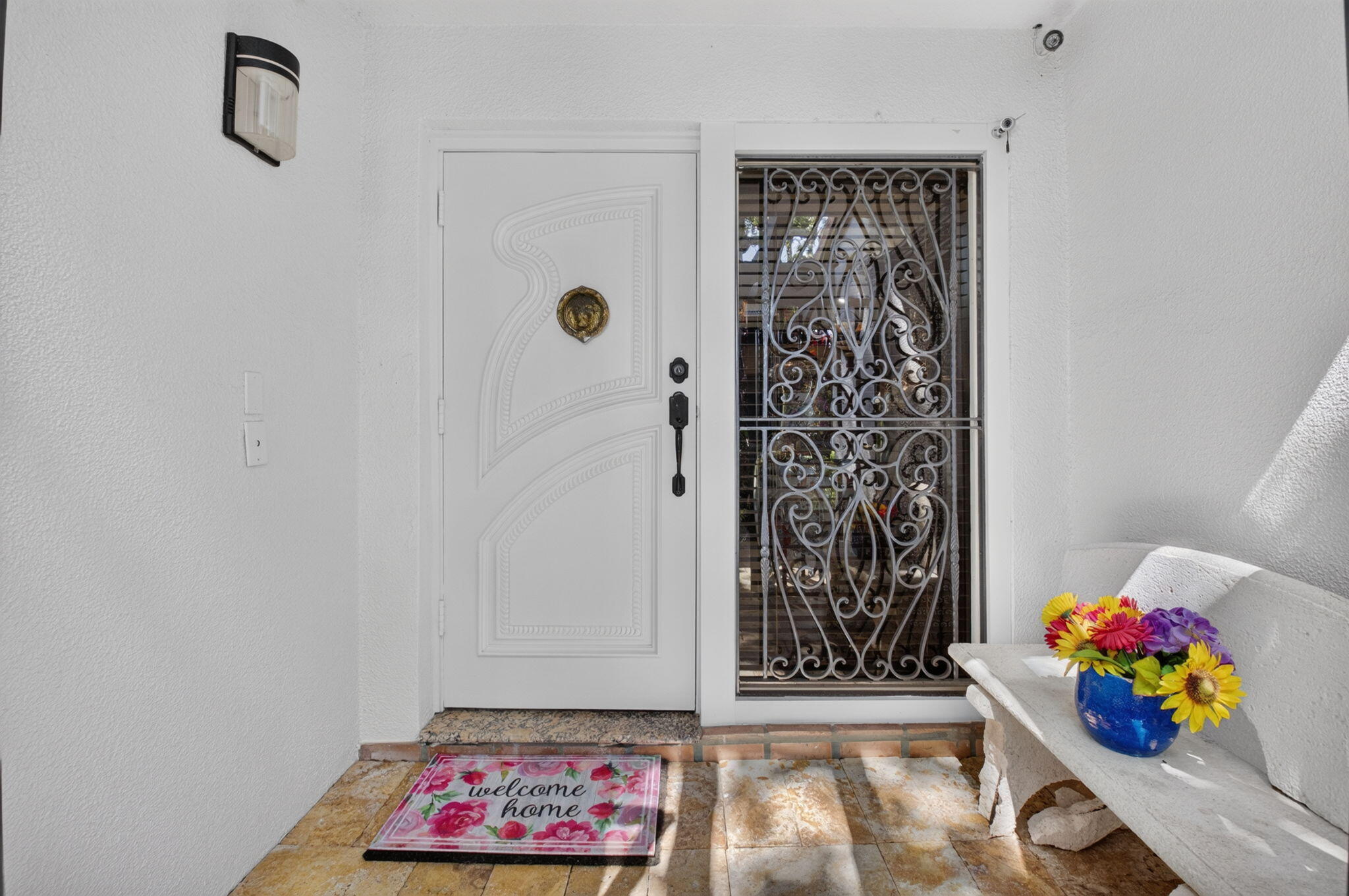 Inviting front entry with a double sidelight. Inviting front entry with a double sidelight.