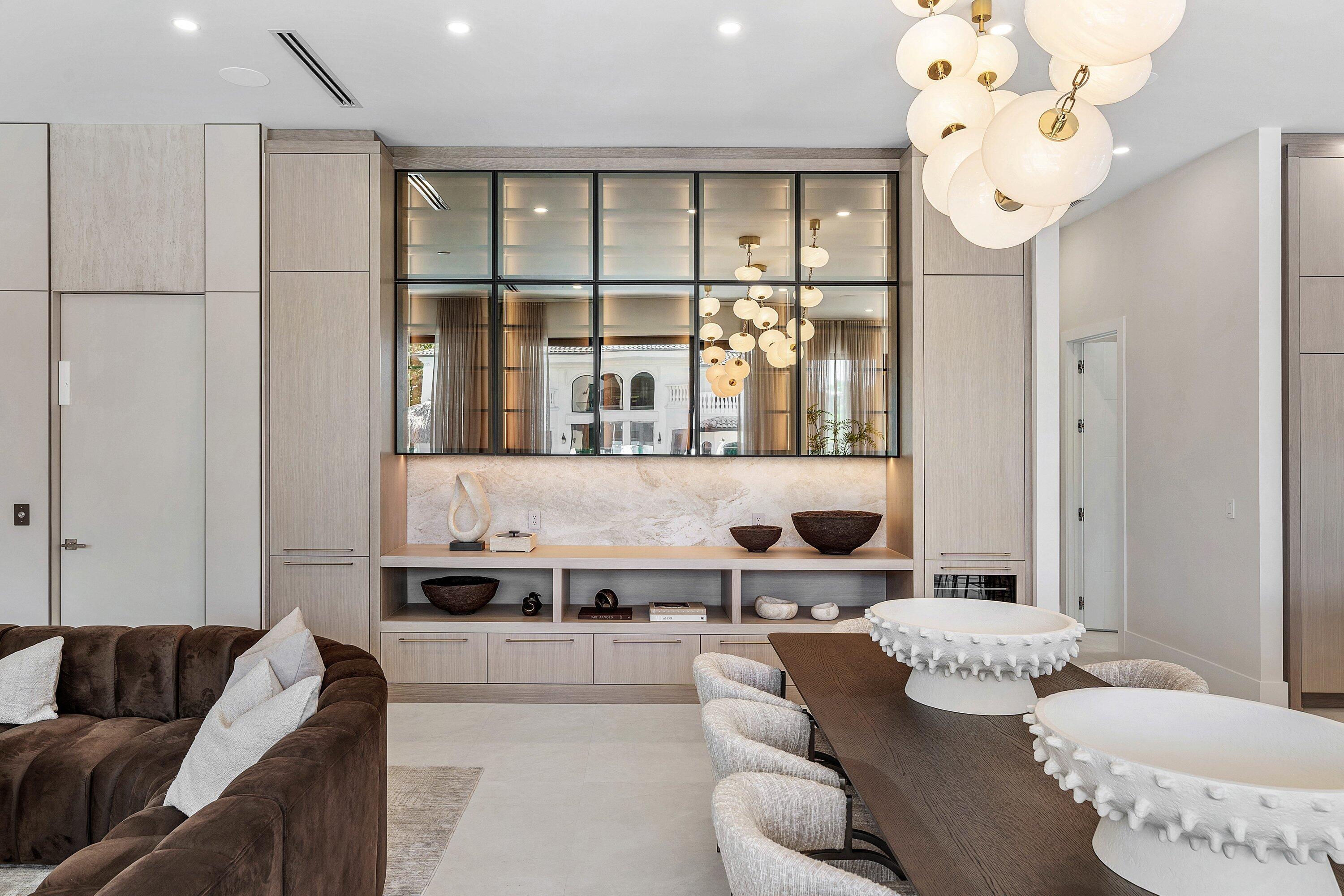 Built-in Wood and Glass Cabinetry